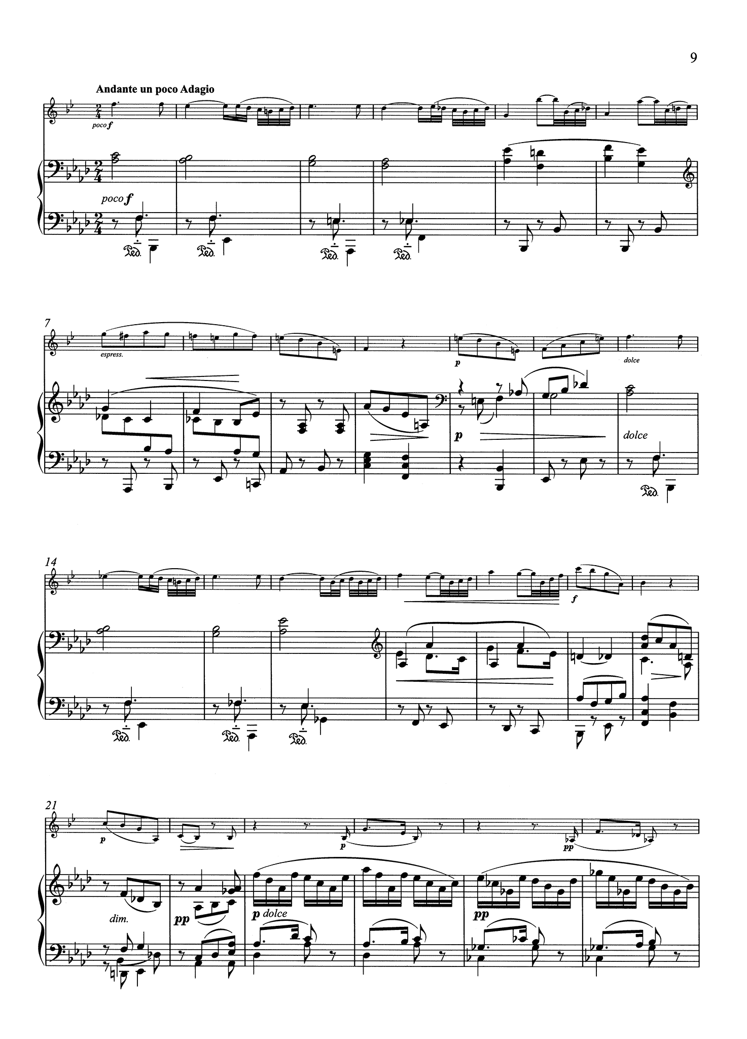 Sonata in F Minor, Op. 120 No. 1 - Piano score movement 2