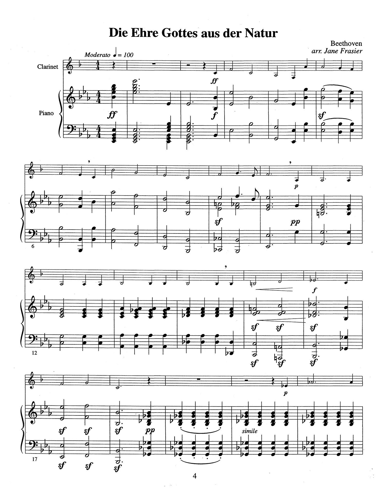 Frasier German Recital Collection: Beethoven Score