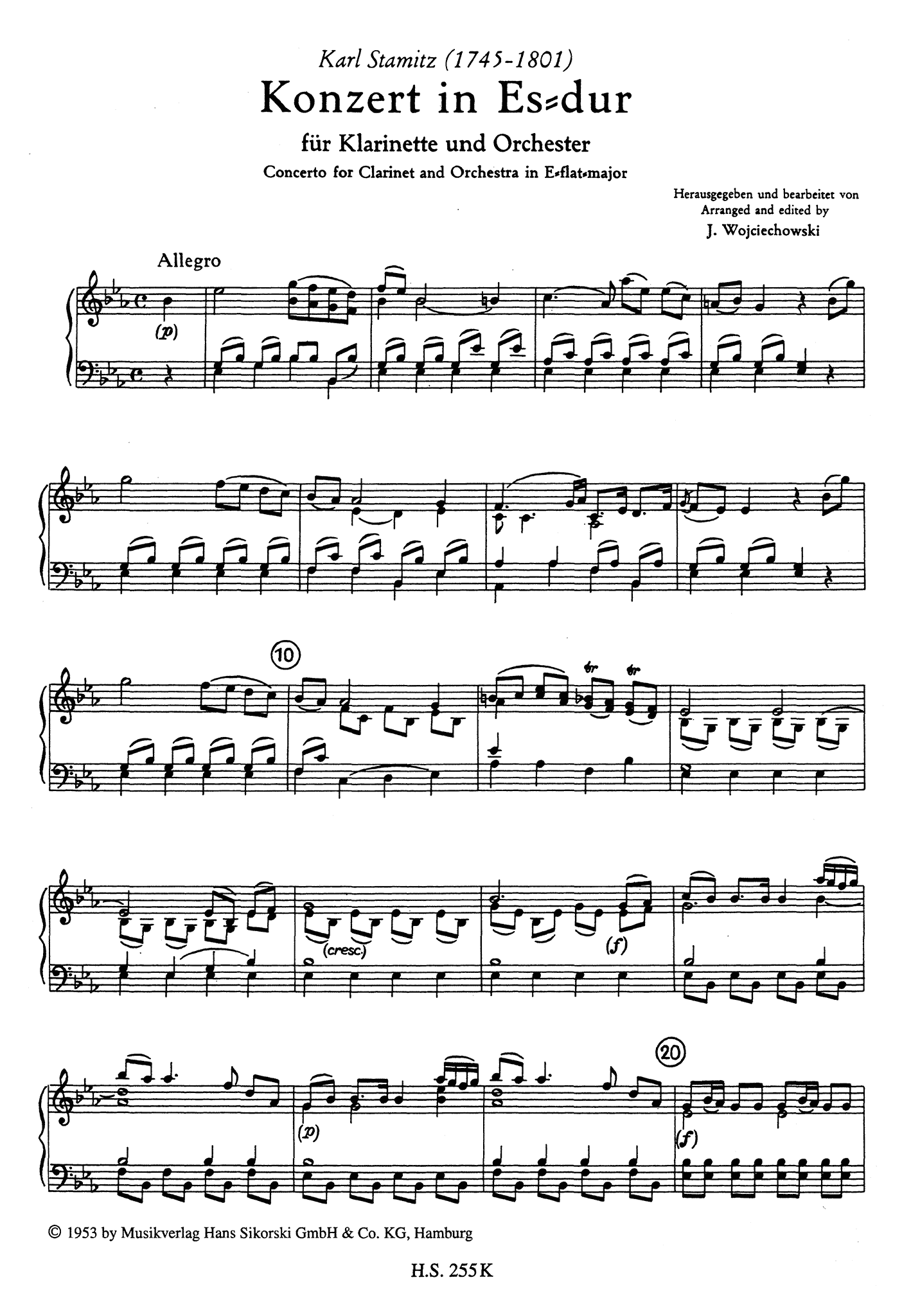 Carl Stamitz Clarinet Concerto No. 11 (Kaiser) in E-flat Major - Movement 1