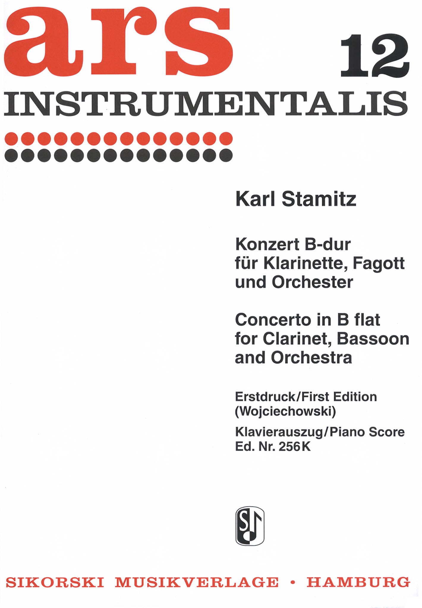 Carl Stamitz Concerto for Clarinet & Bassoon in B-flat Major cover