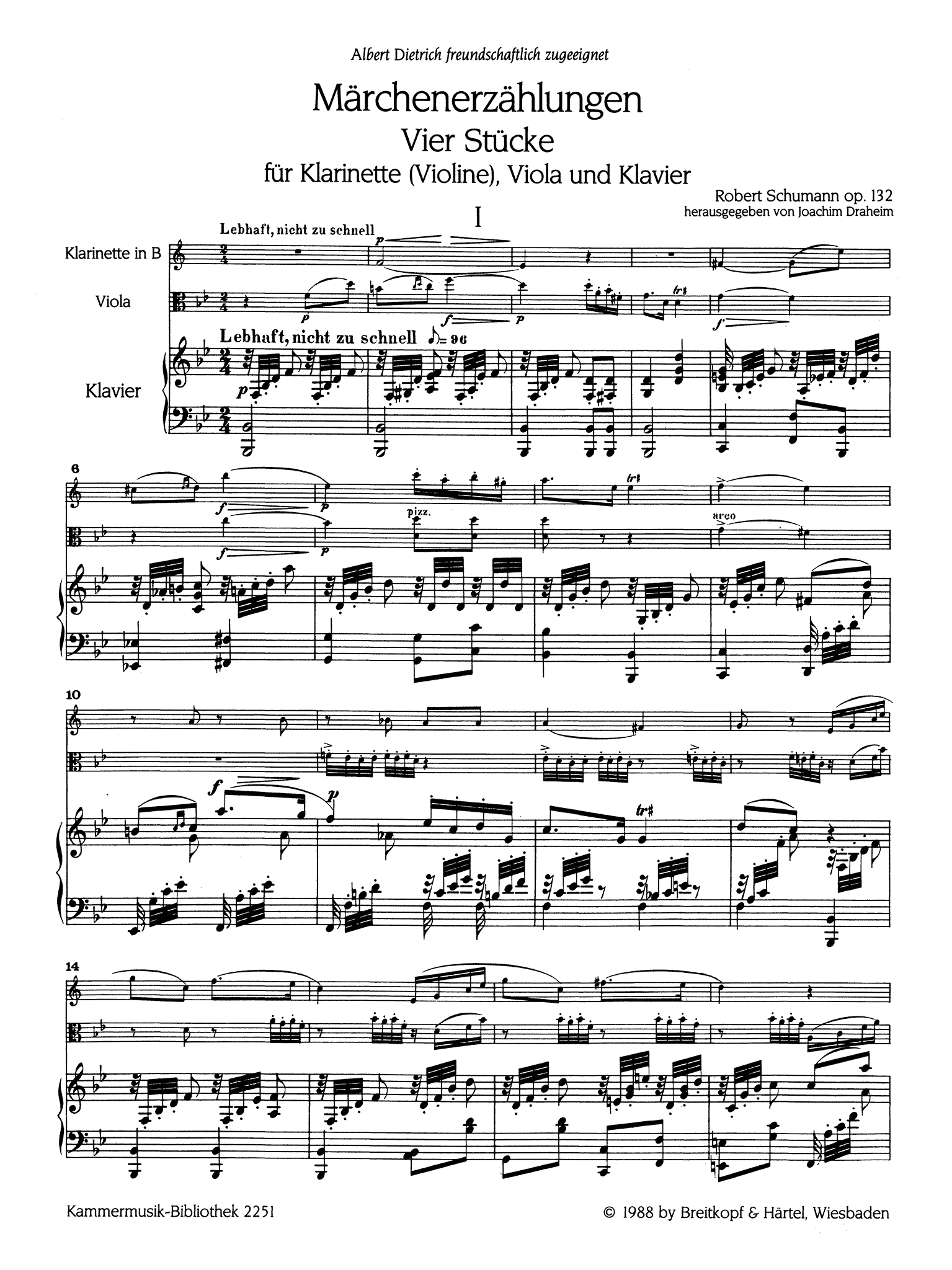 Schumann Märchenerzählungen (Fairy Tales), Op. 132 - Movement 1
