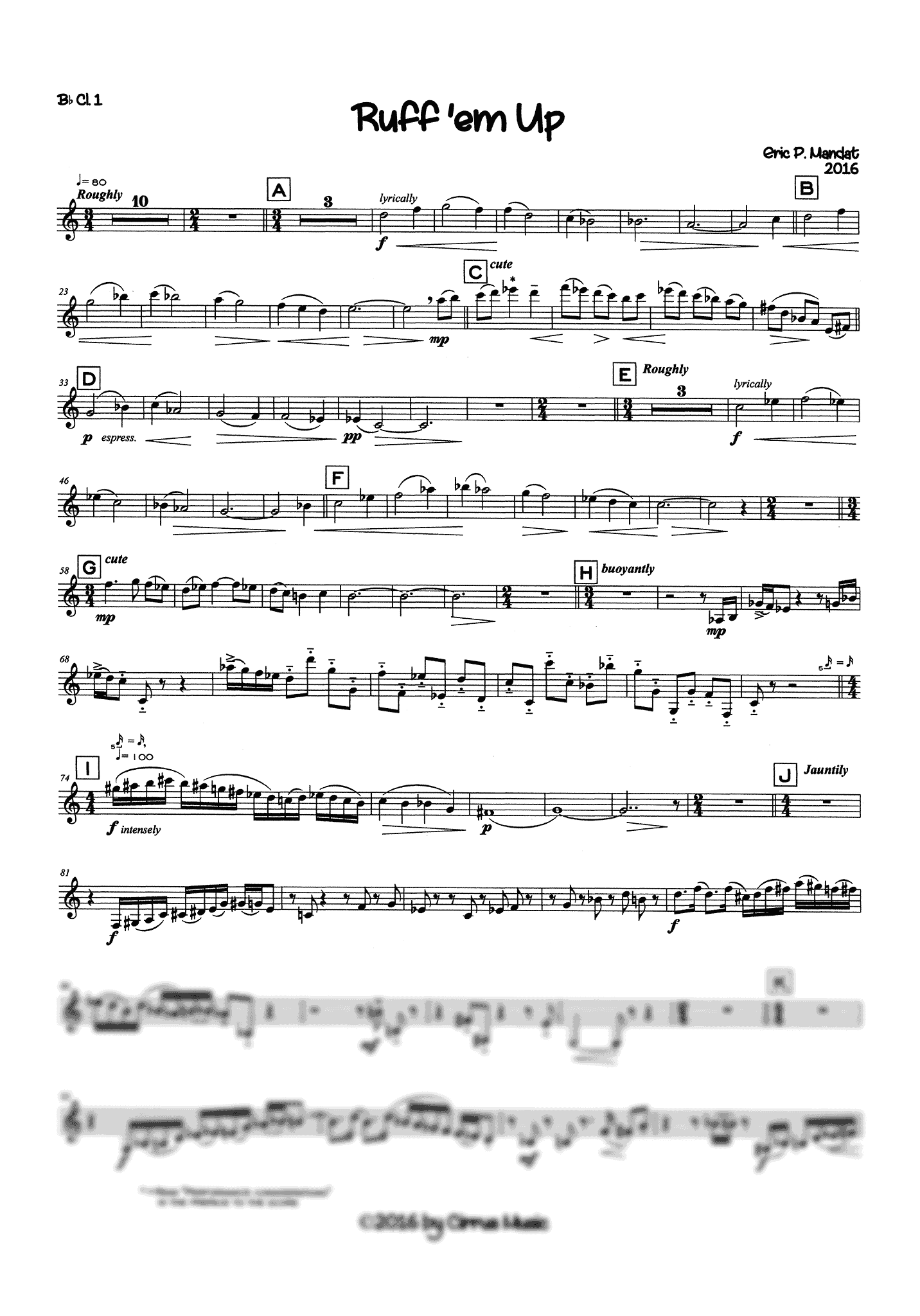 Eric Mandat Ruff‘em Up first b-flat clarinet part
