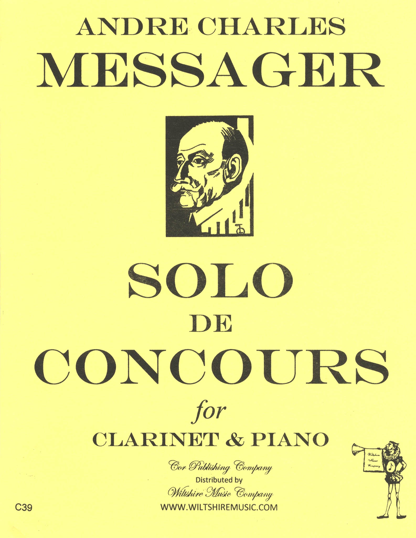 Messager Solo de concours for Clarinet & Piano Cover