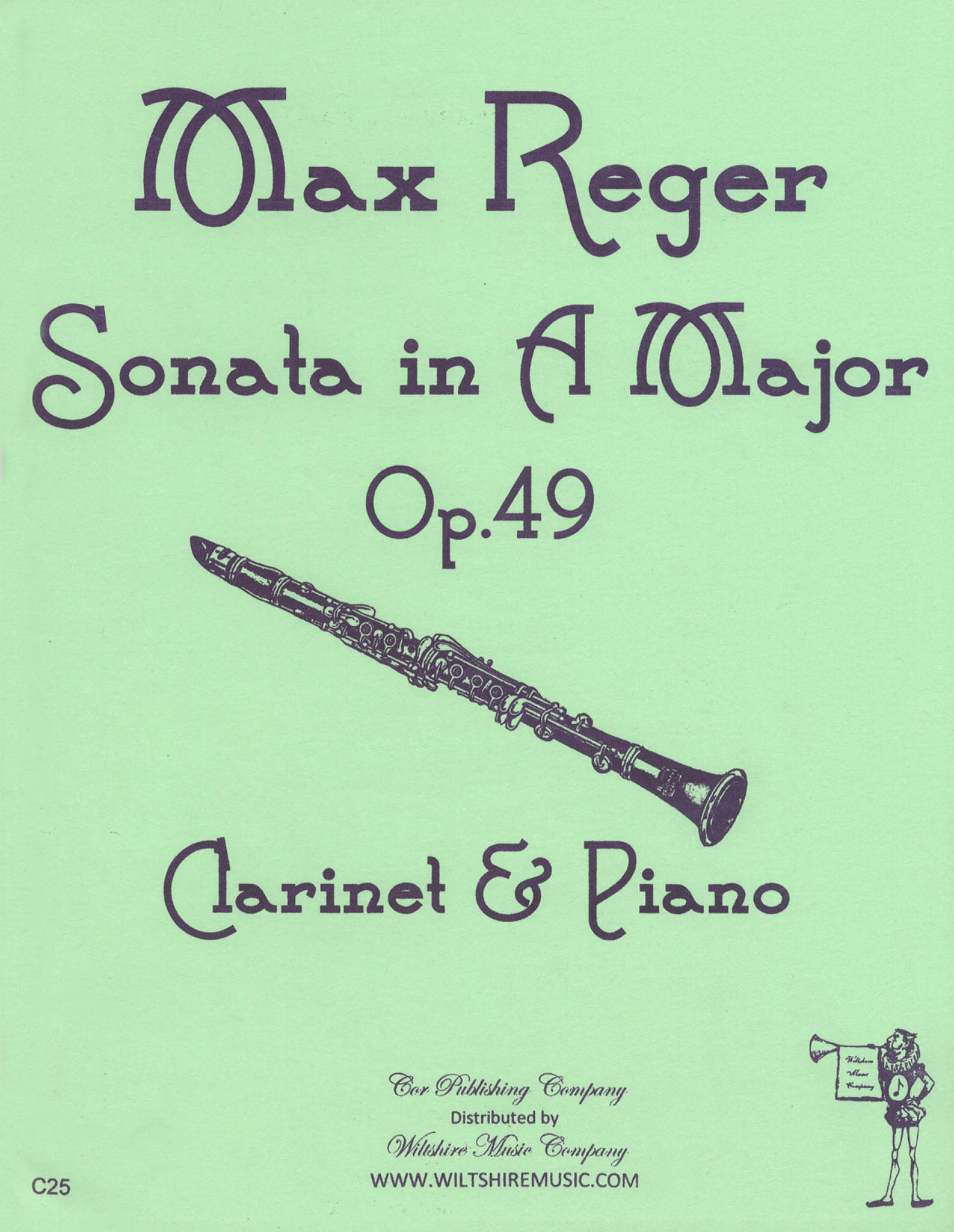Reger Sonata in A-flat Major, Op. 49 No. 1 Cover
