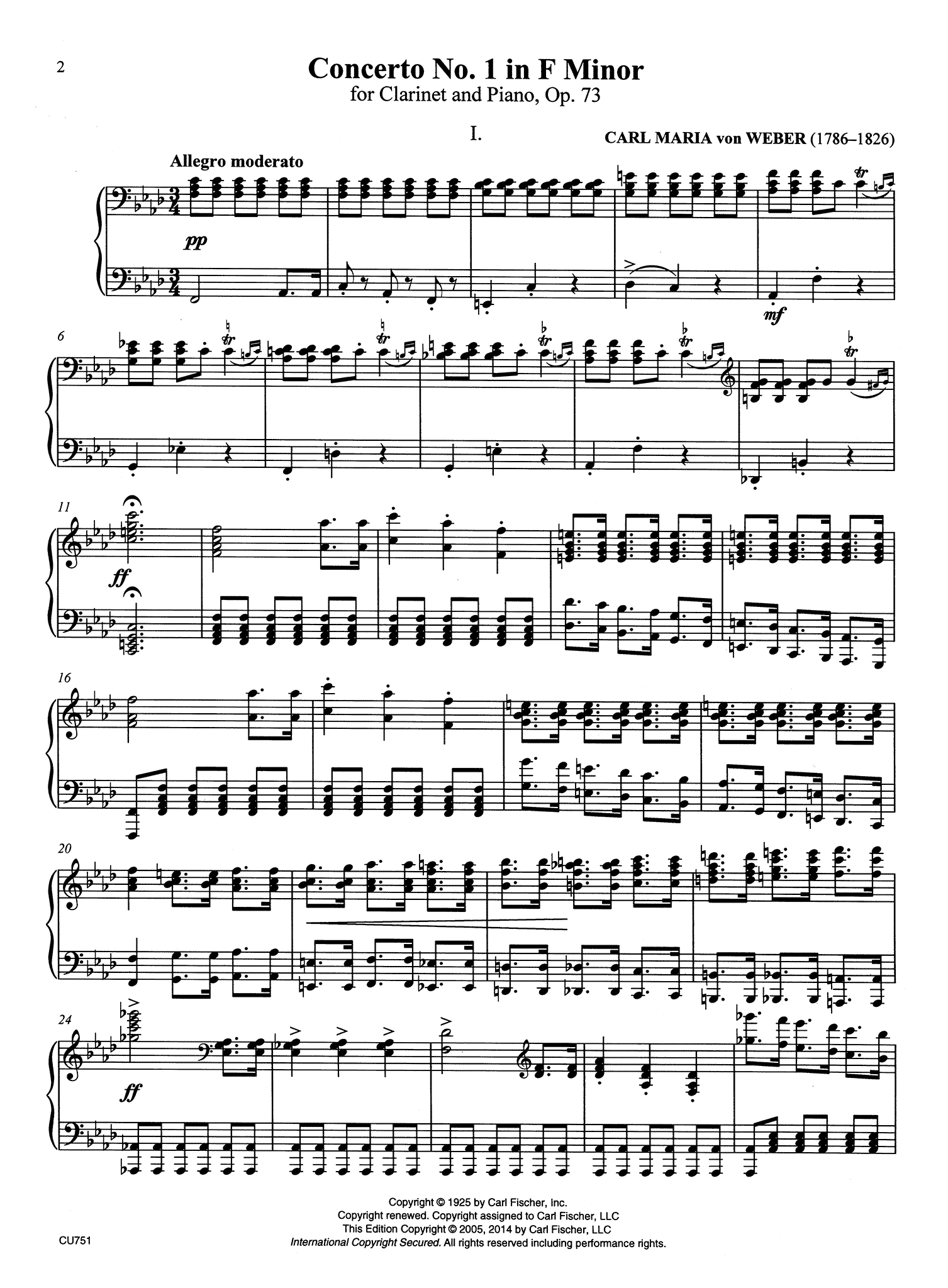 Clarinet Concerto No. 1, Op. 73 - Movement 1