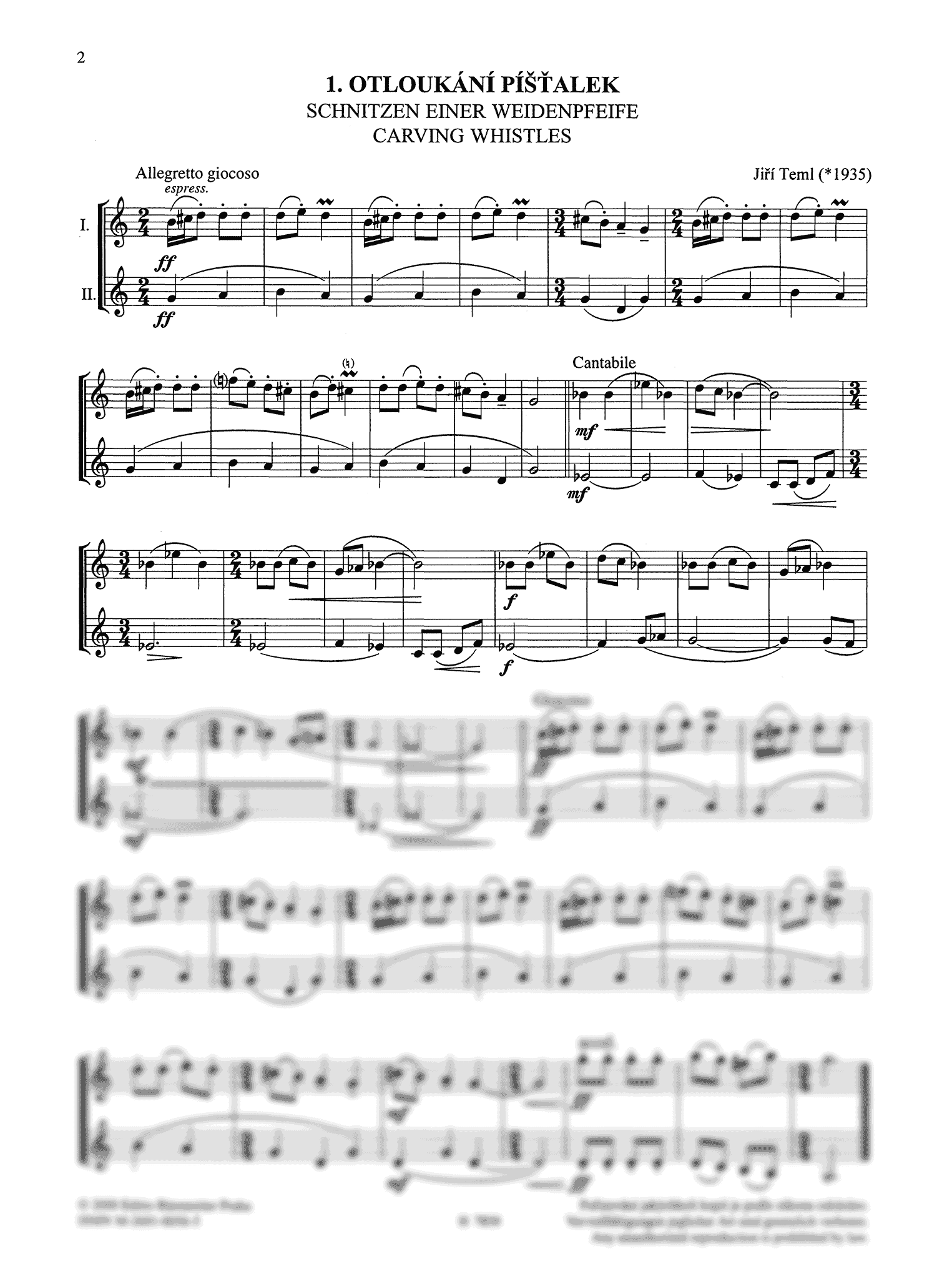 Špalíček, Easy Pieces for 2 Clarinets Page 2