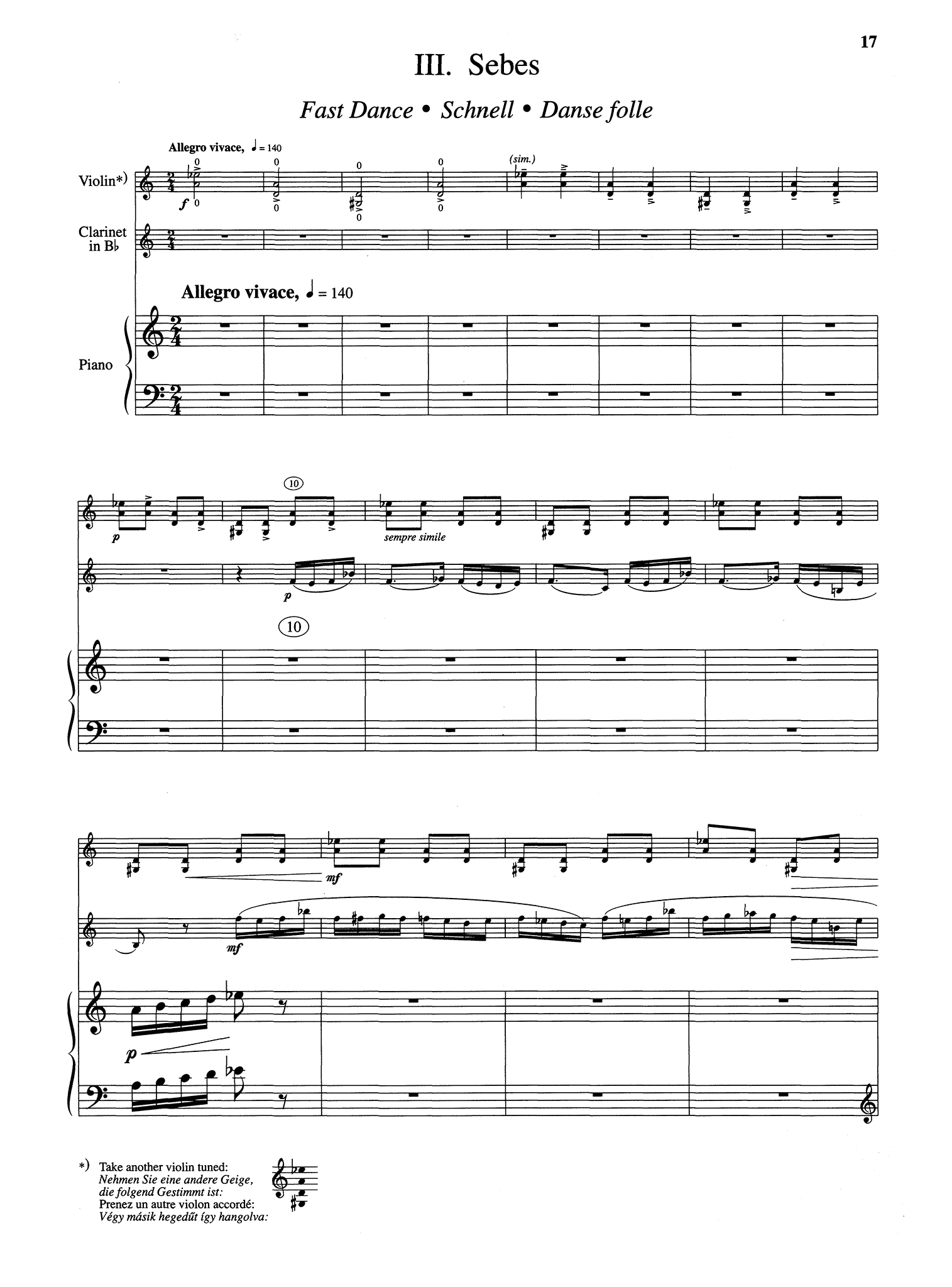 Bartók Contrasts, BB 116 - Movement 3