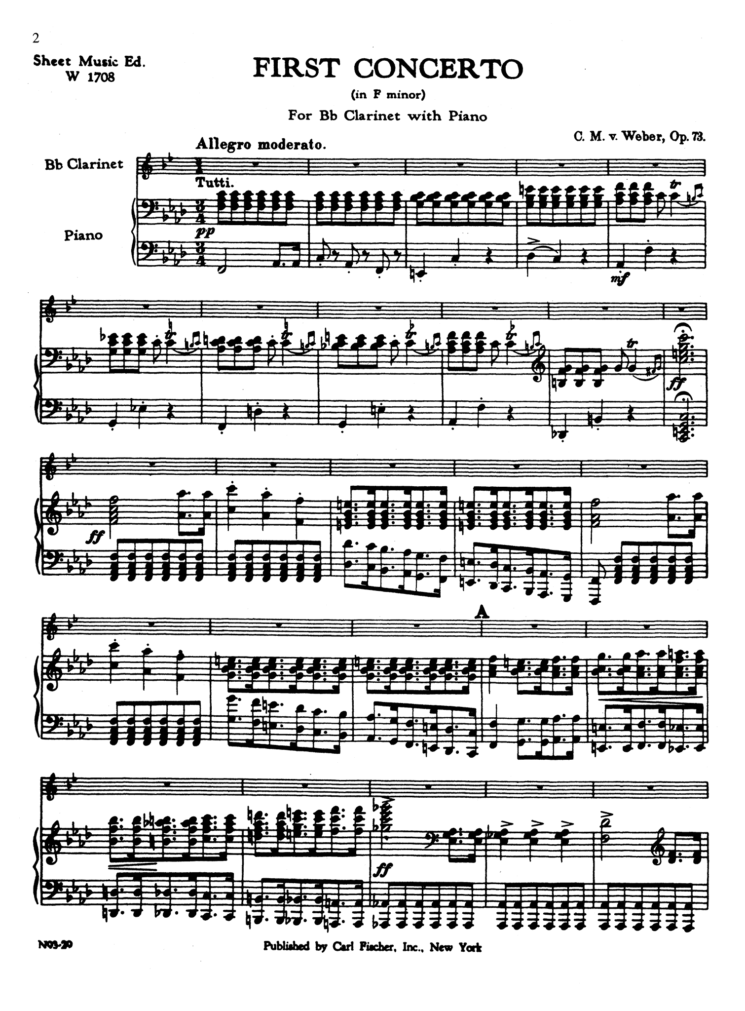 Clarinet Concerto No. 1, Op. 73 - Movement 1