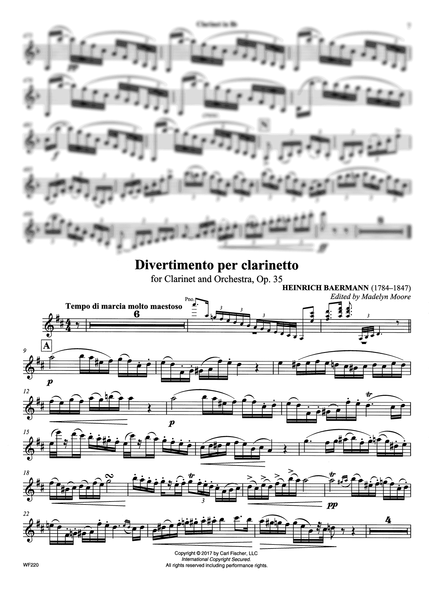 Divertimento, Op. 35 Clarinet part