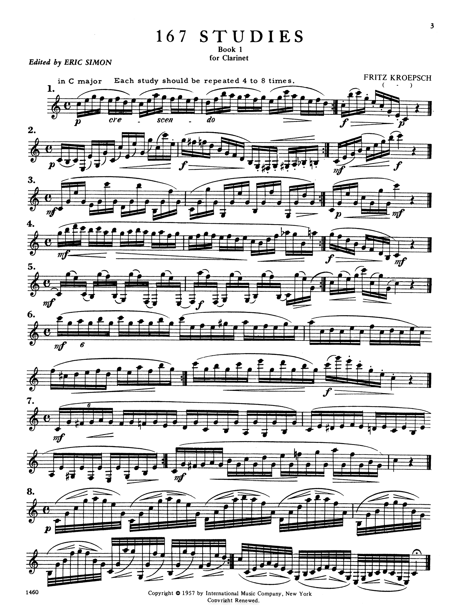 416 Progressive Studies for Clarinet, Book 1 Page 3