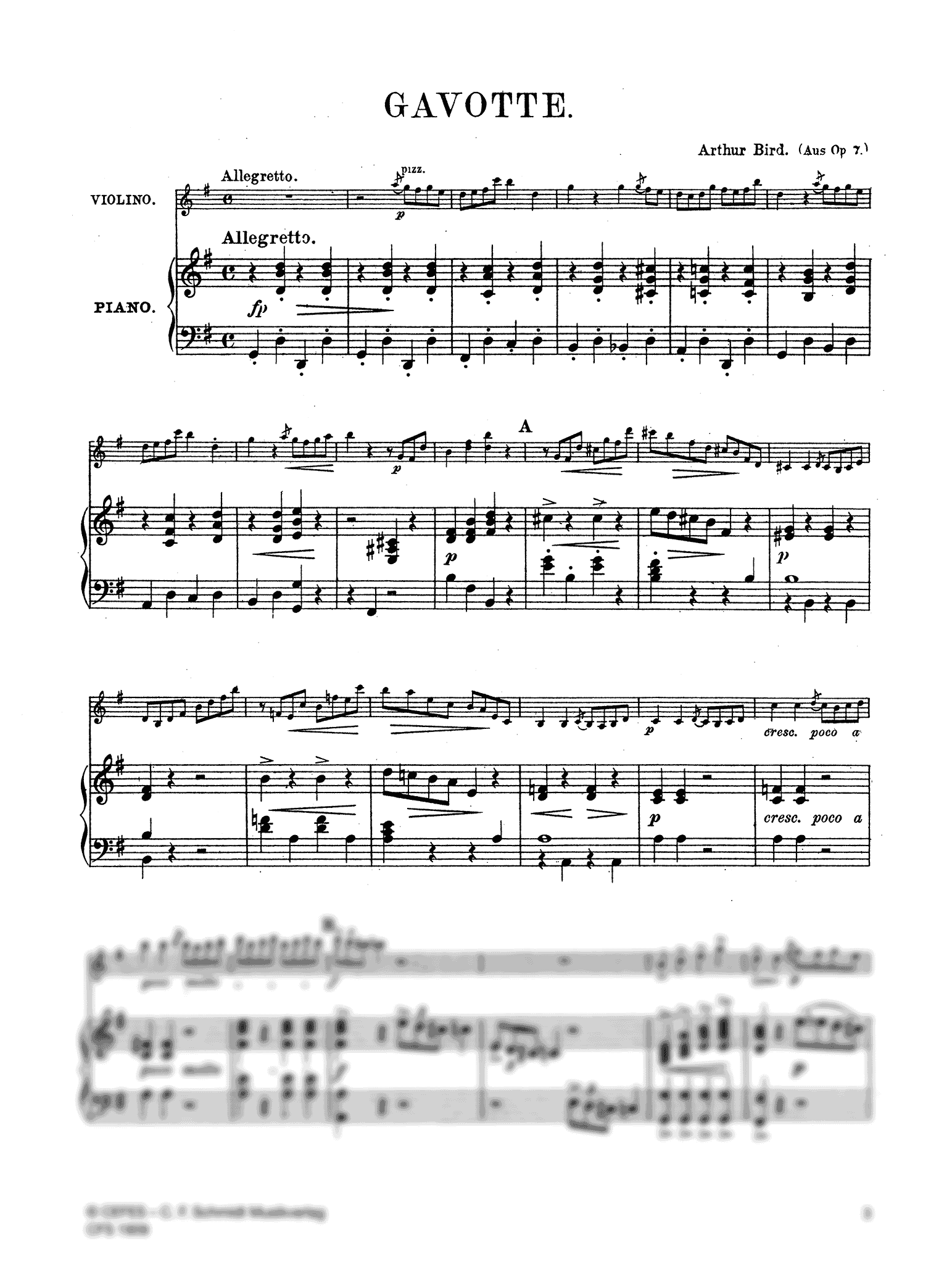 Arthur Bird Gavotte Op. 7