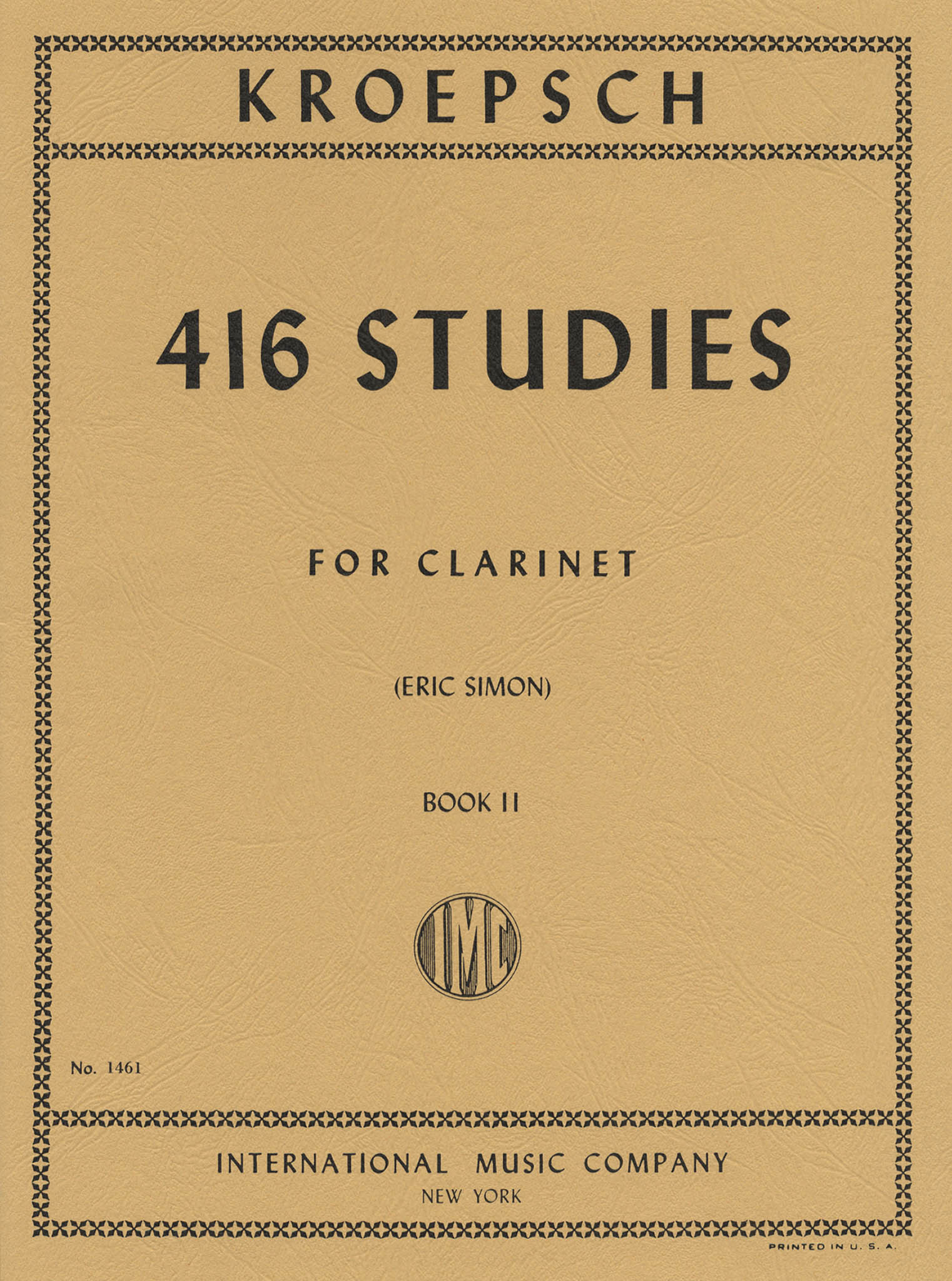 416 Progressive Studies for Clarinet, Book 2 Cover