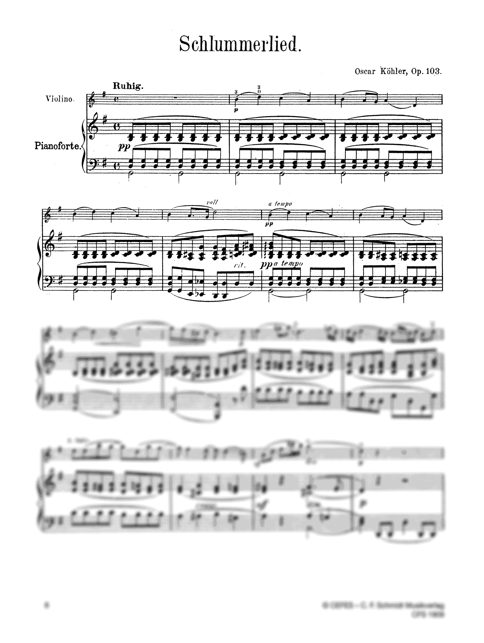 Oscar Kohler Schlummerlied, Op. 103