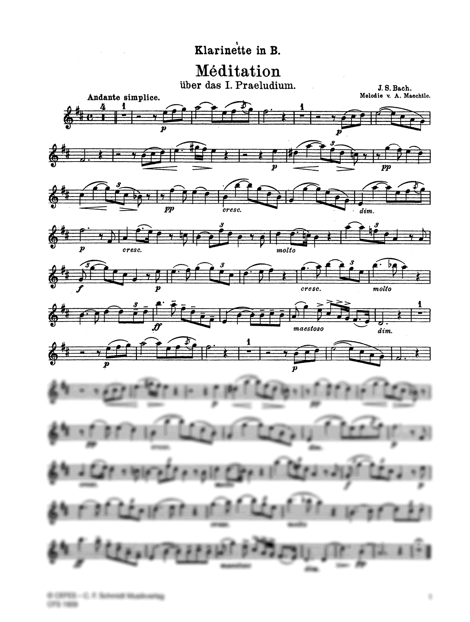 Bach Prelude clarinet part