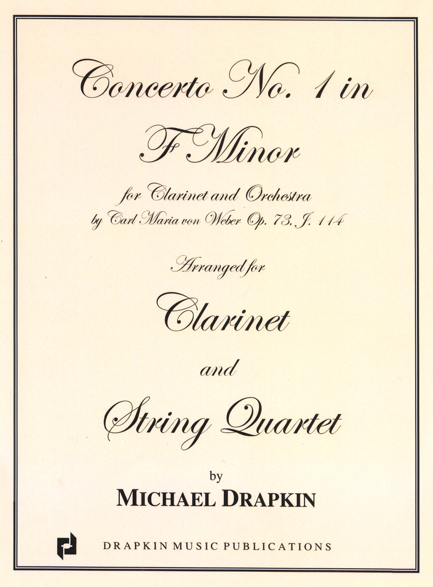 Clarinet Concerto No. 1, Op. 73 Cover