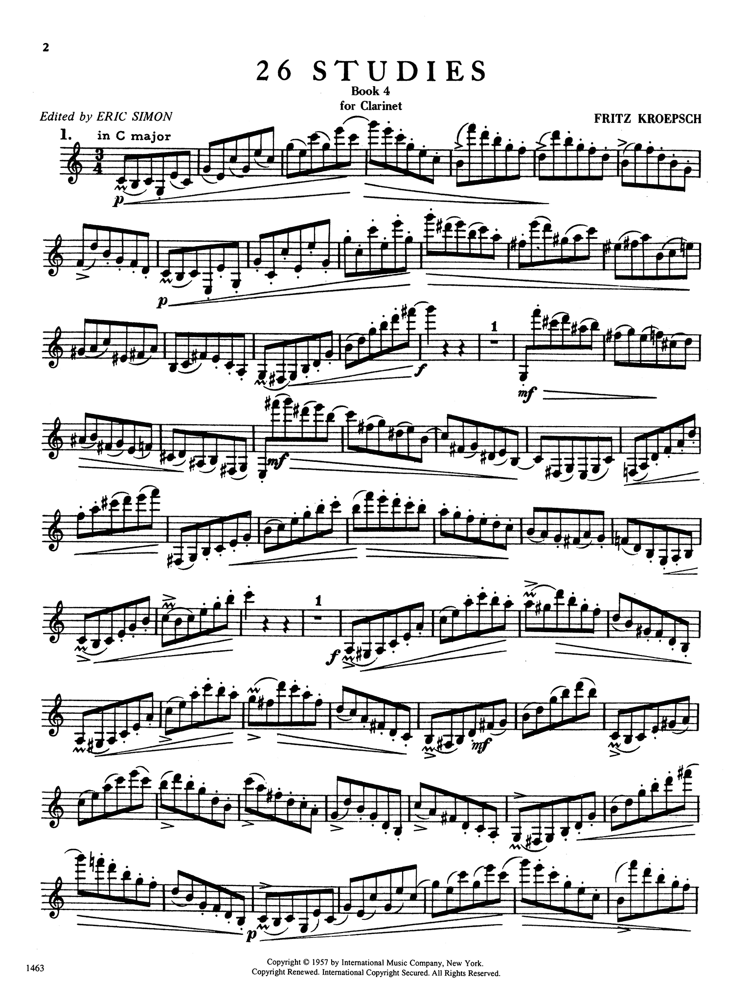 416 Progressive Studies for Clarinet, Book 4 Page 2