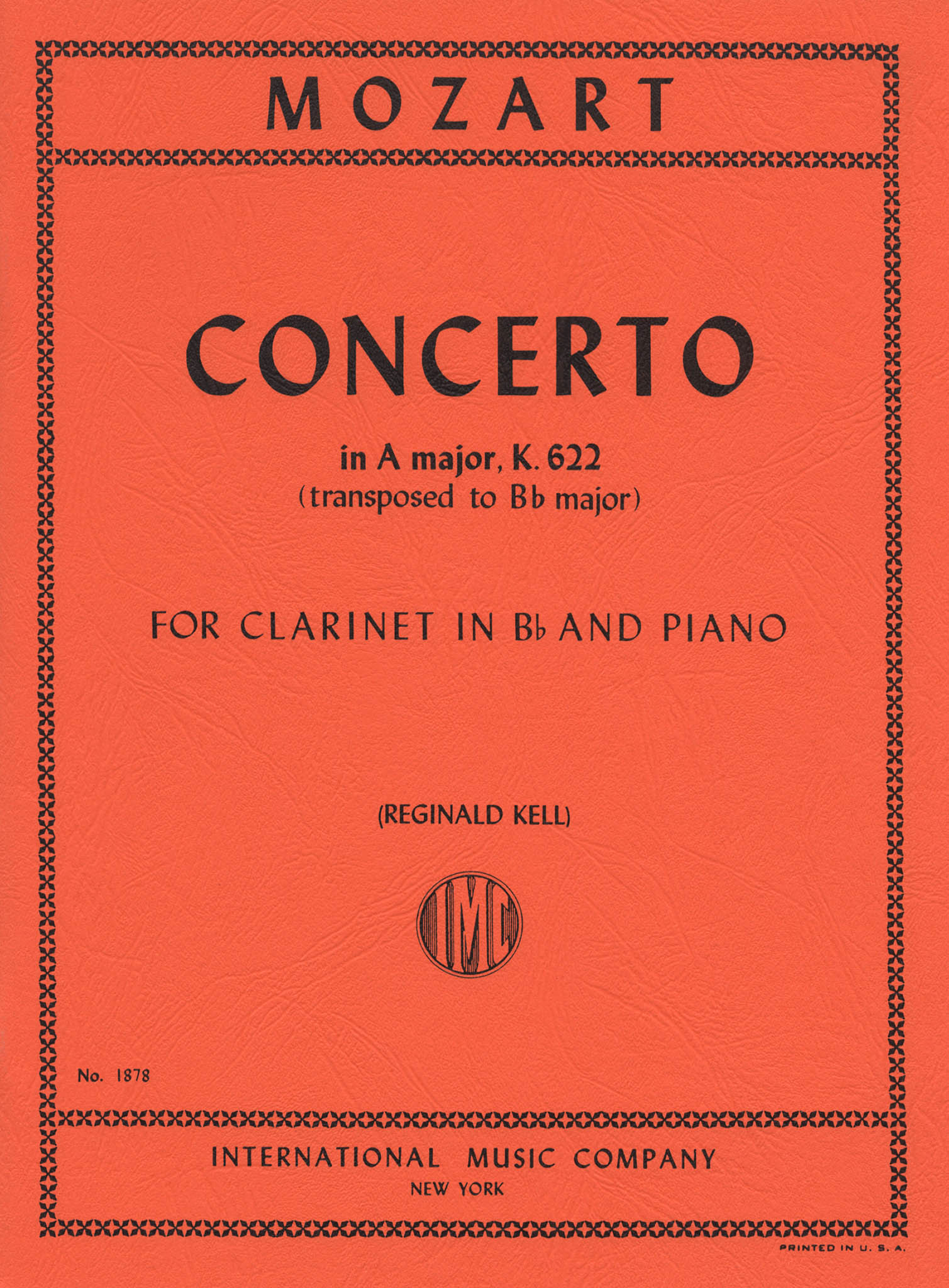 Clarinet Concerto in A Major, K. 622 (B-flat version) Cover