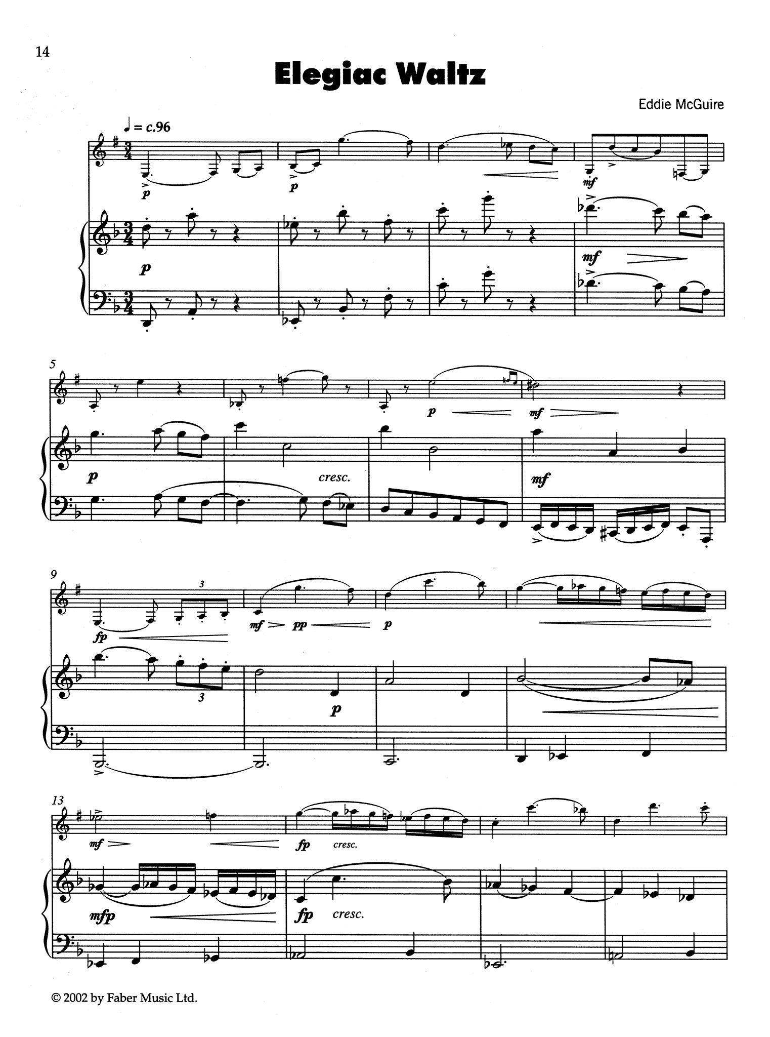 McGuire Elegiac Waltz Score