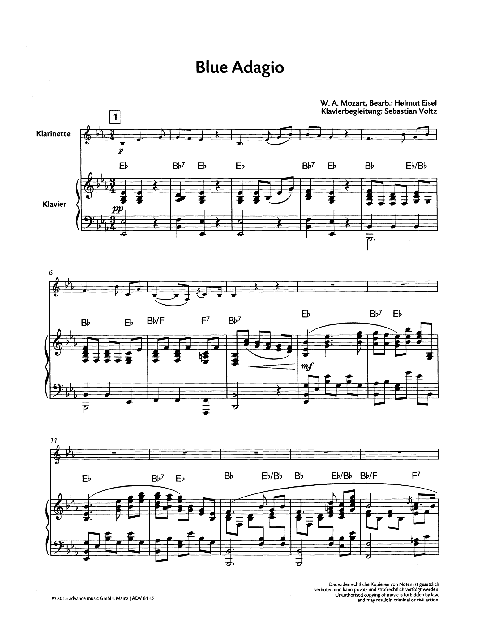 Mozart/Eisel Blue Adagio Score