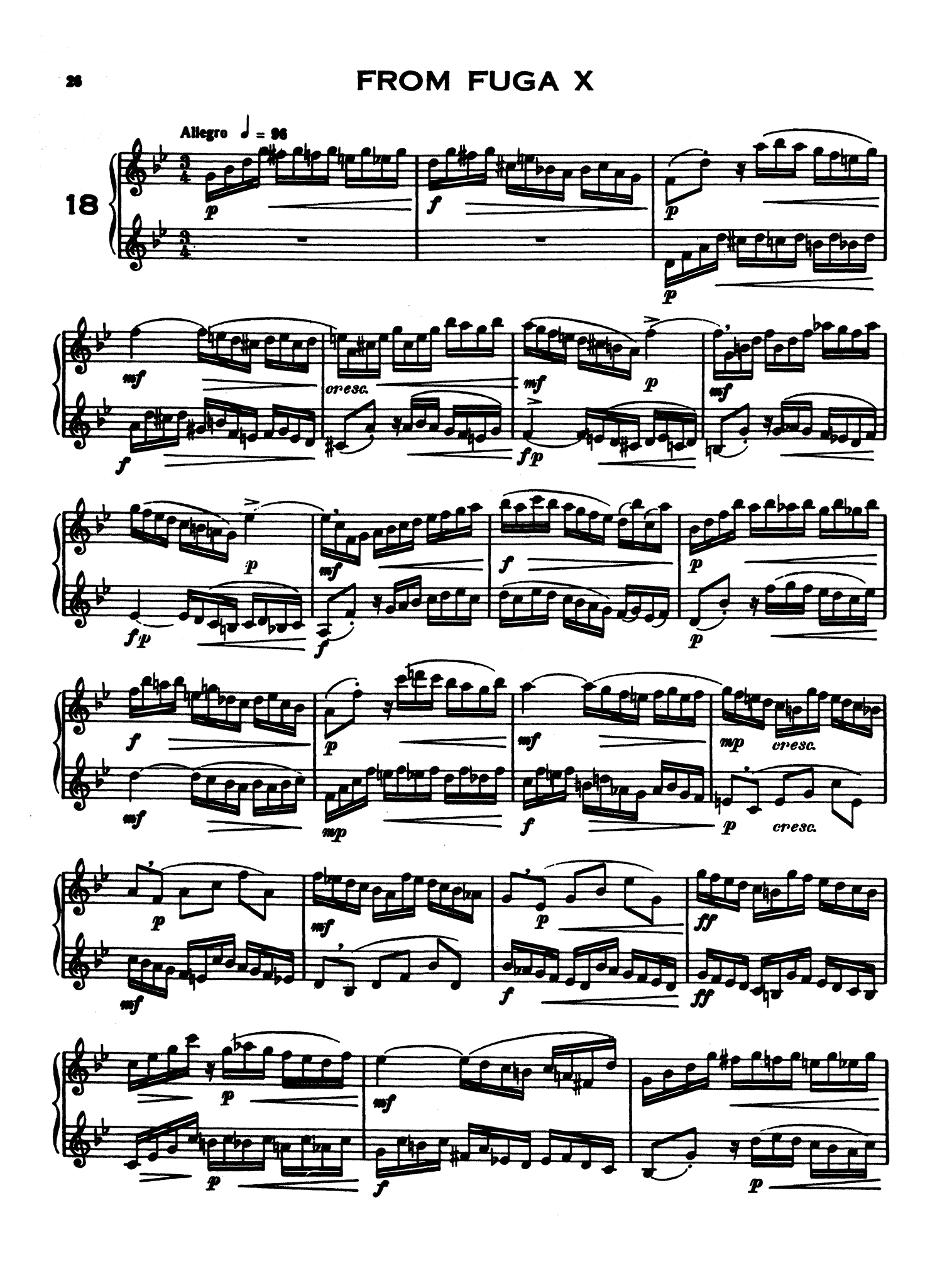 J. S. Bach Clarinet Duos, arranged by Langenus Fugue No. 10