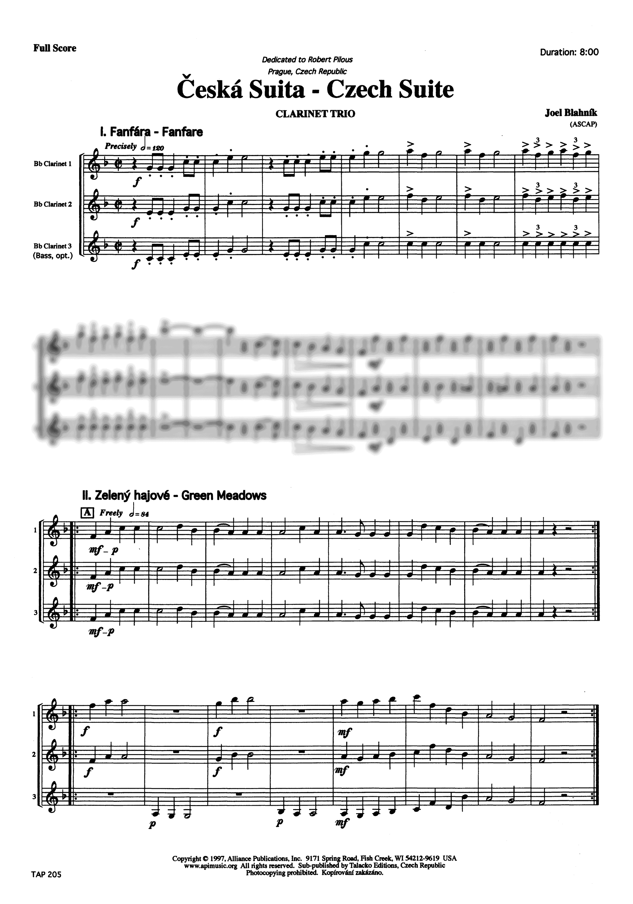 Joel Blahník Czech Suite clarinet trio - Movement 1, 2