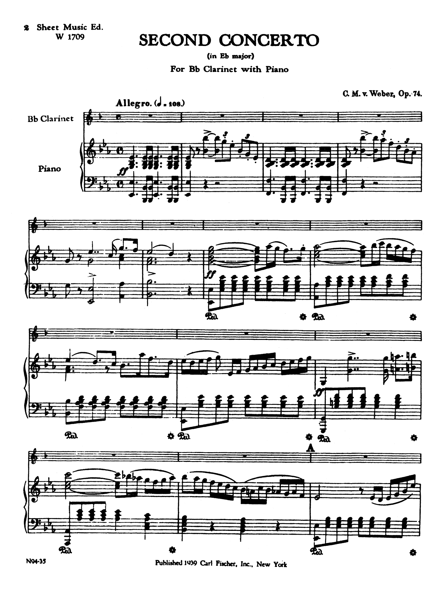 Clarinet Concerto No. 2 Op. 74 - Movement 1