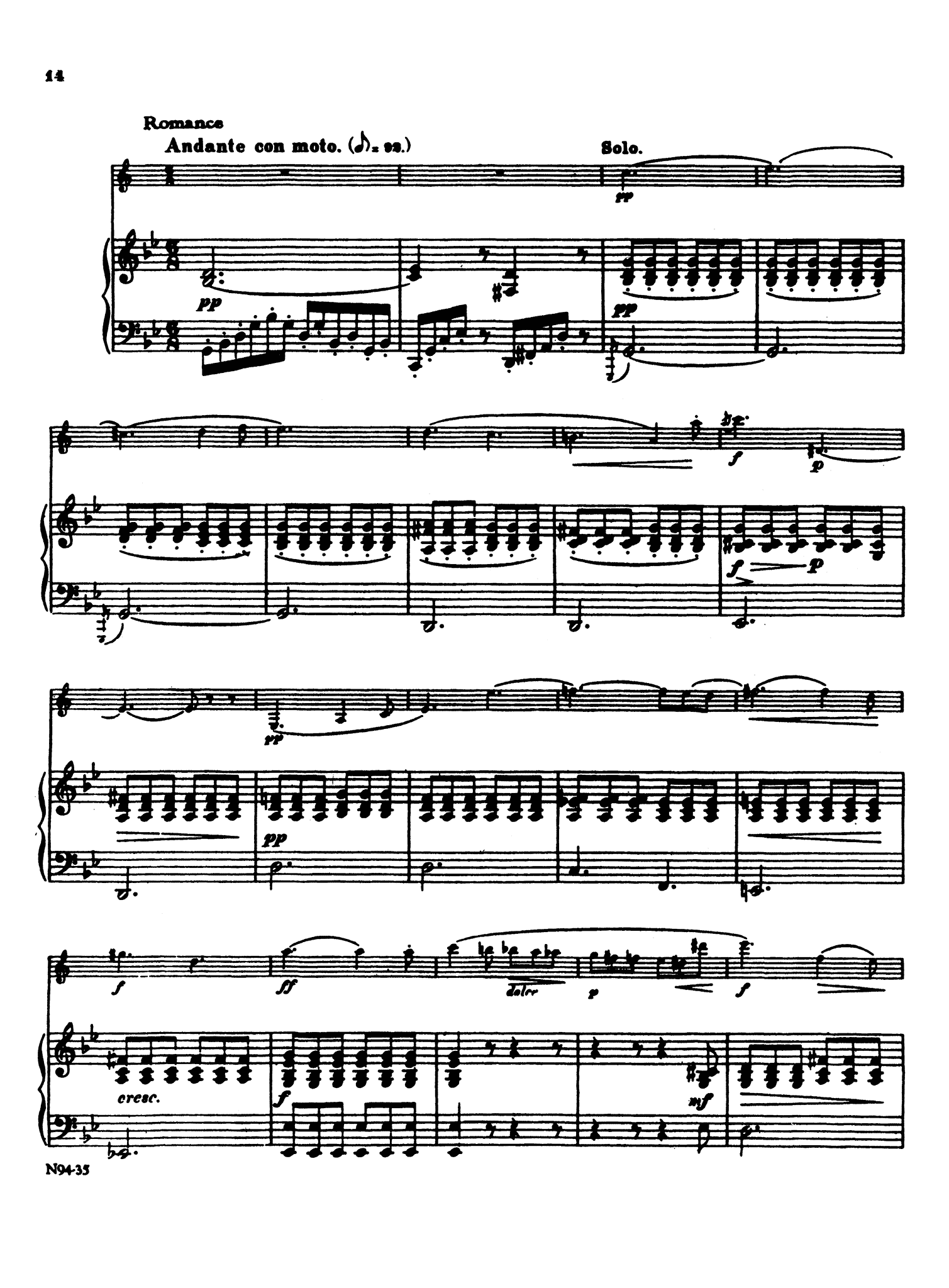 Clarinet Concerto No. 2 Op. 74 - Movement 2