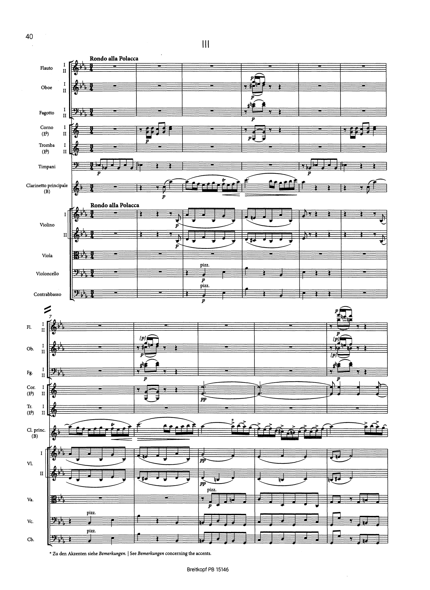 Spohr Clarinet Concerto No. 2 in E-flat Major, Op. 57 mini score - Movement 3