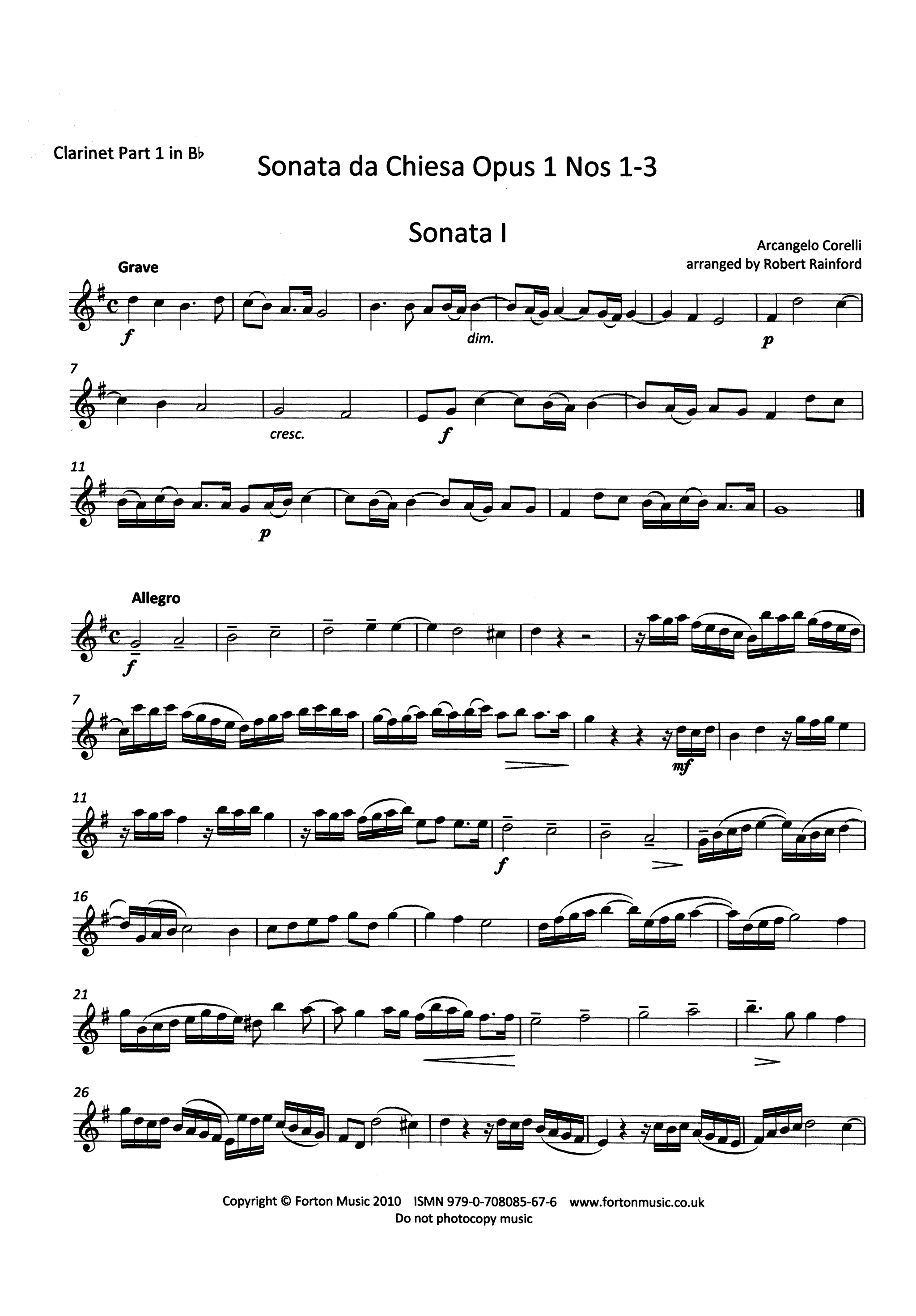 clarinets arrangement first part
