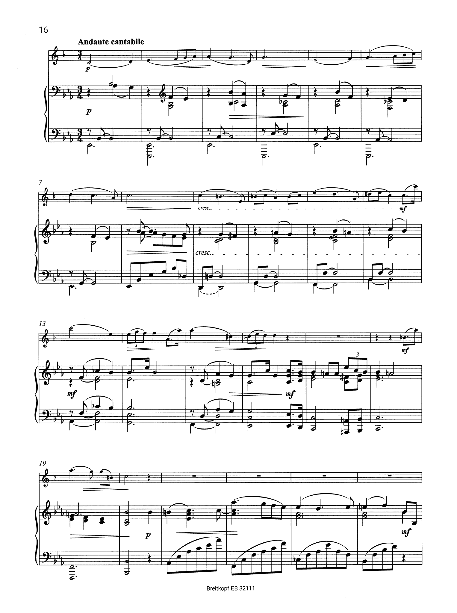 Camillo Schumann Sonata No. 1 in B-flat Major, Op. 112 clarinet & piano - Movement 2