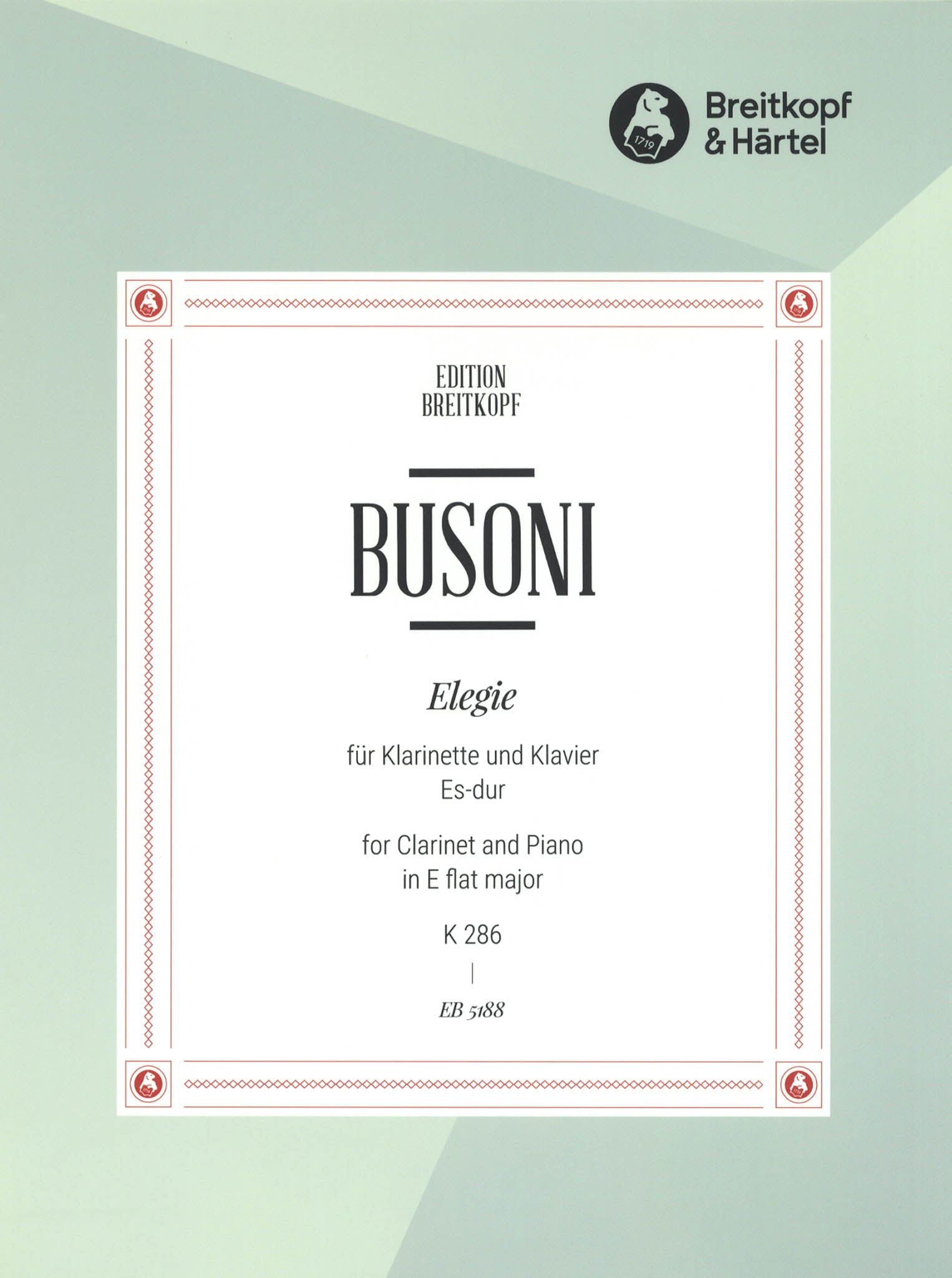 Busoni Elegie, BV 286 clarinet & piano covere