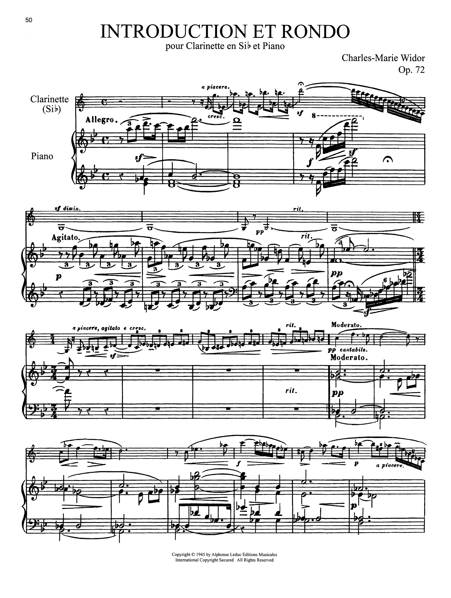 Widor Introduction et rondo op. 72  Score