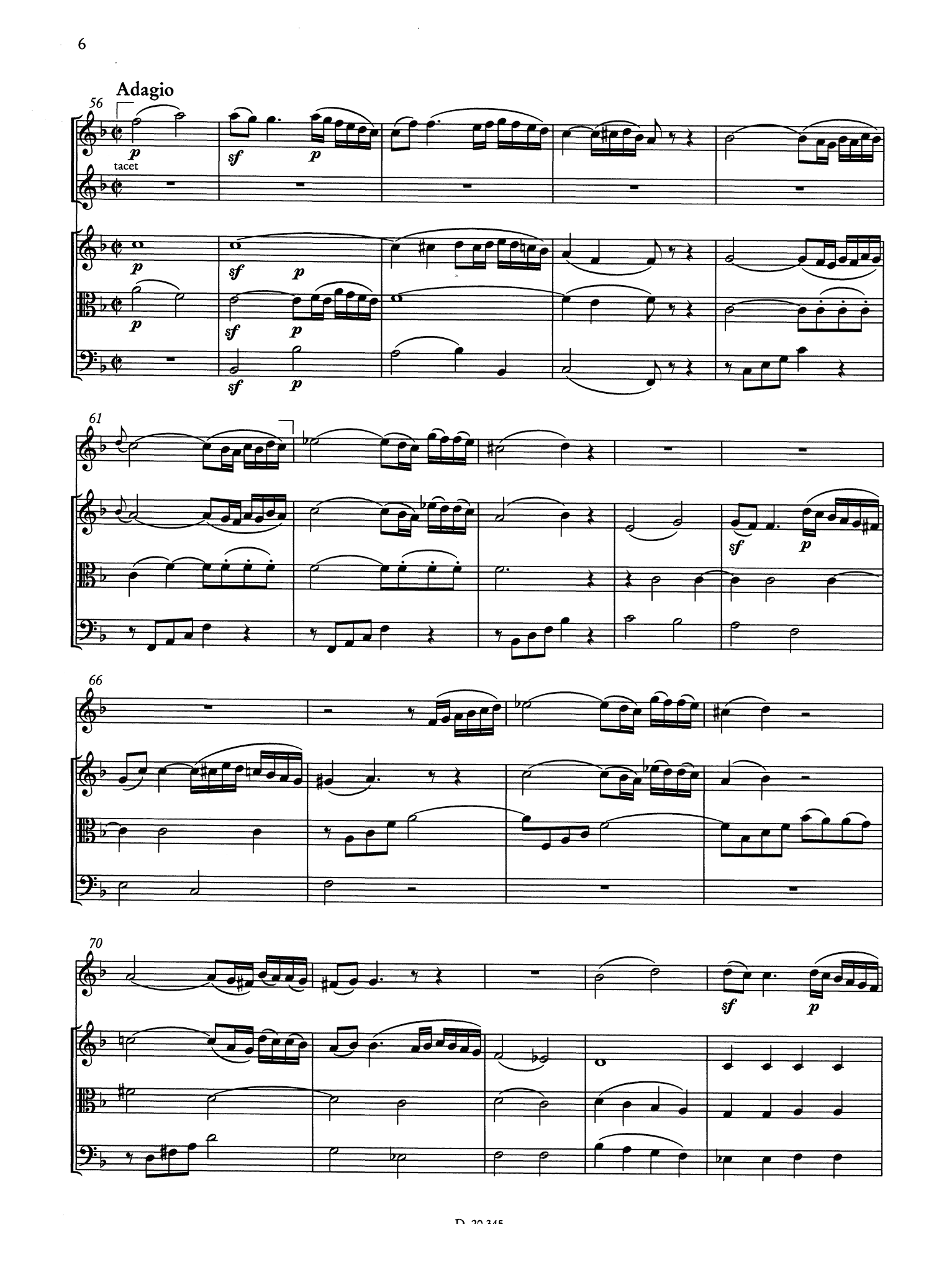 Mozart Angerer Fantasia on Two Fragments KV 440b (Anh. 95) & KV 440c (Anh. 93) Score Adagio