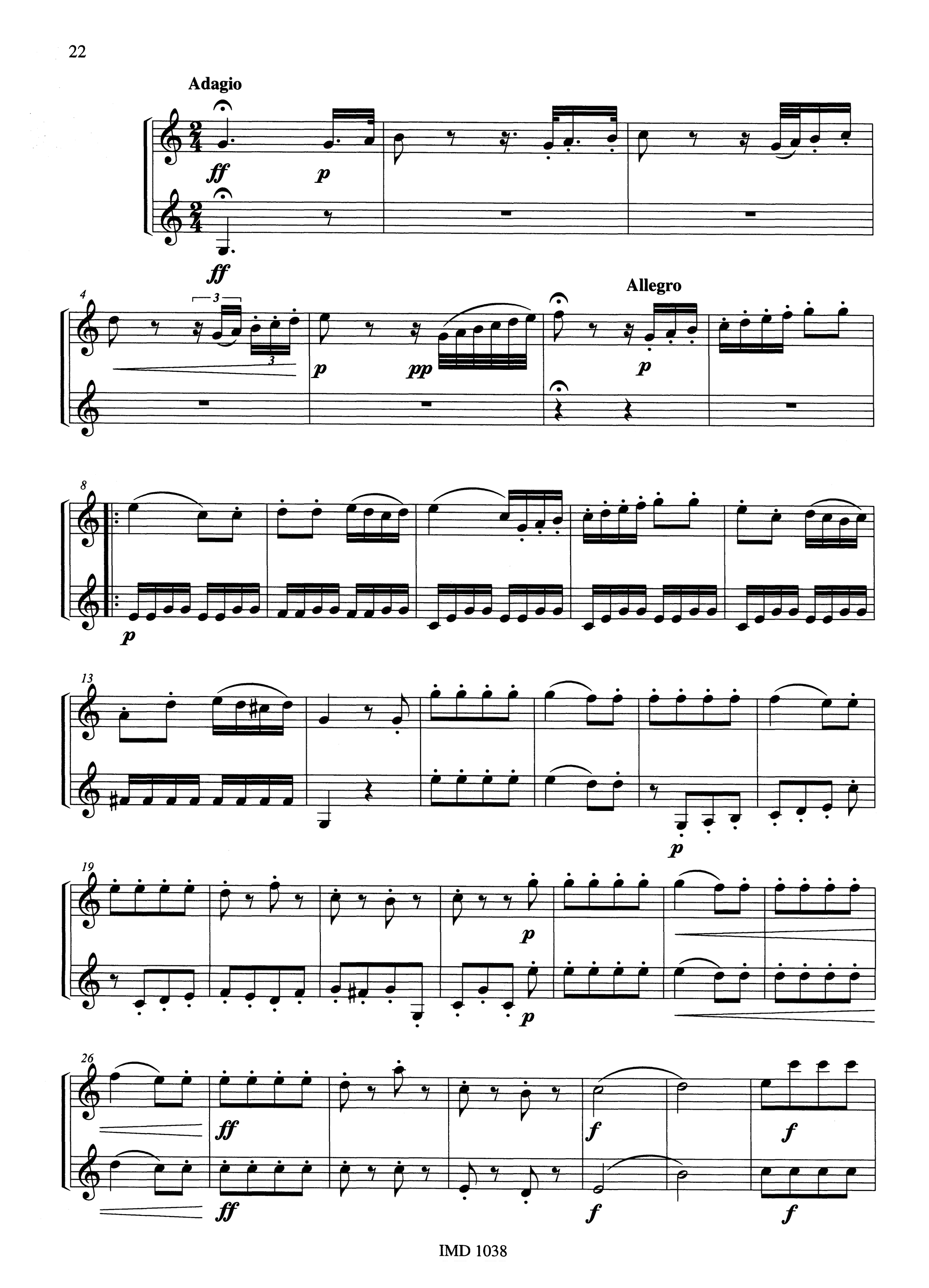 Symphony No. 1, Op. 21 for clarinet duet - Movement 4