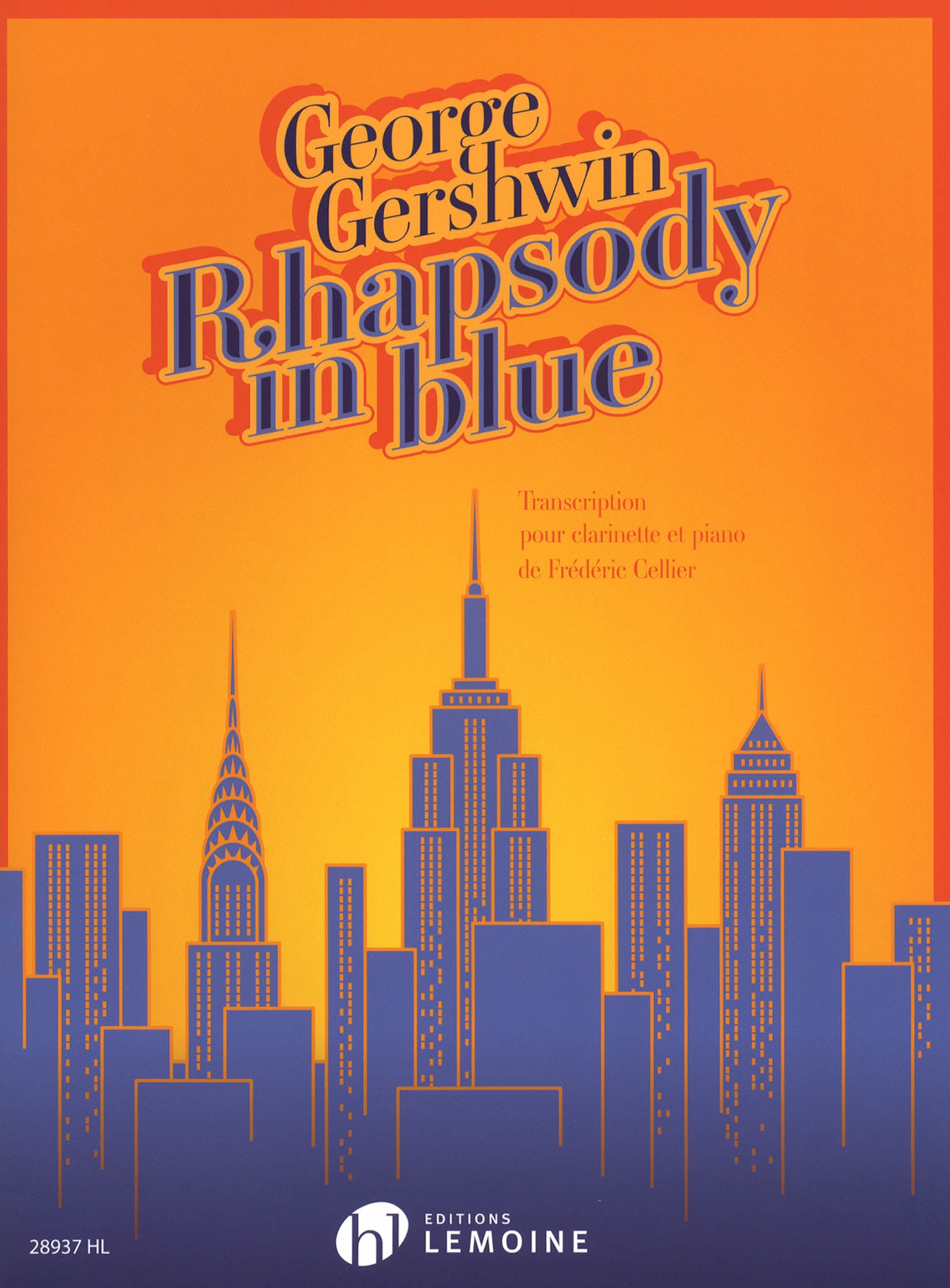 Gershwin Rhapsody in Blue clarinet and piano Cellier arrangement cover