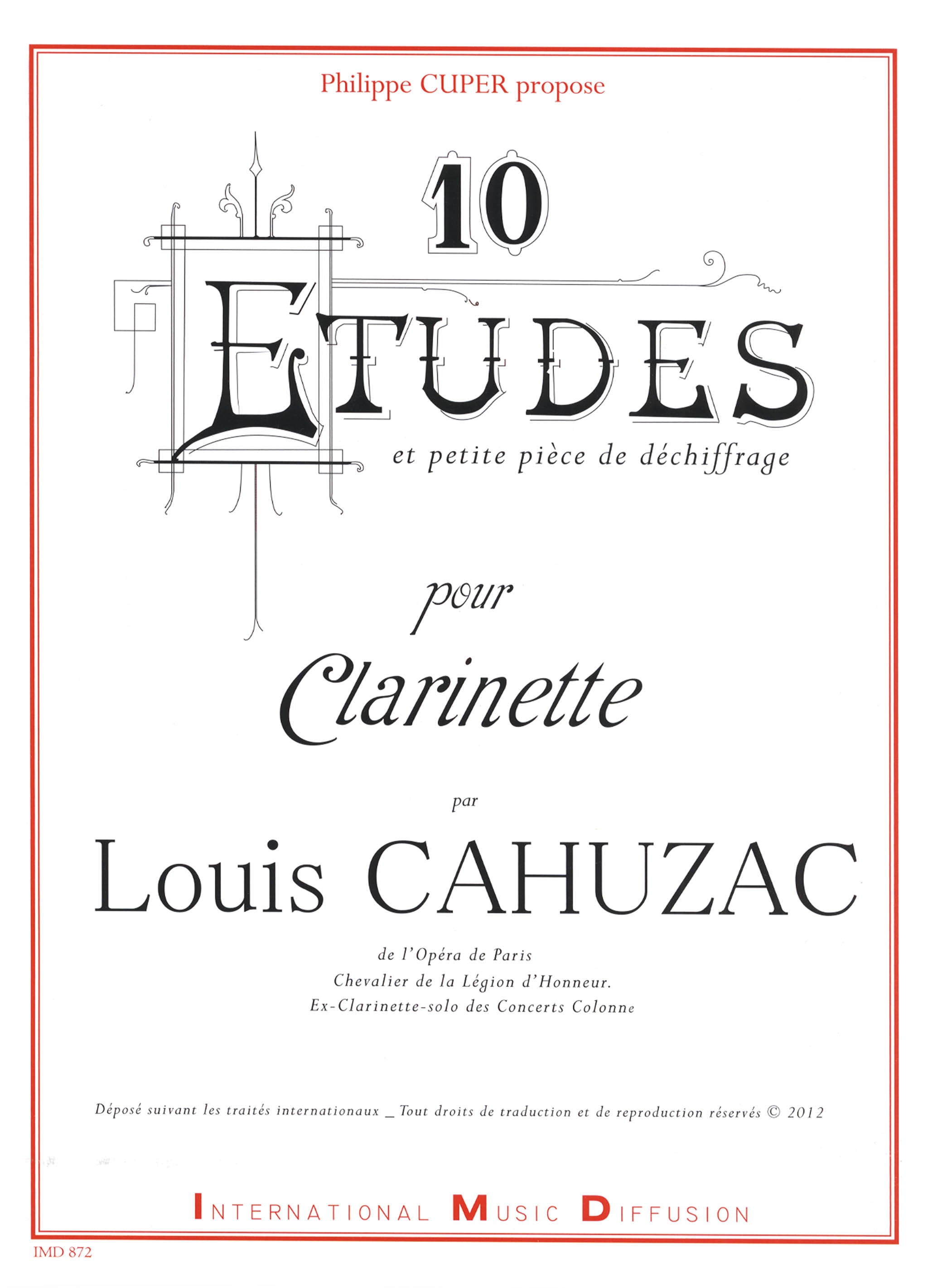 Louis Cahuzac 10 Clarinet Études cover