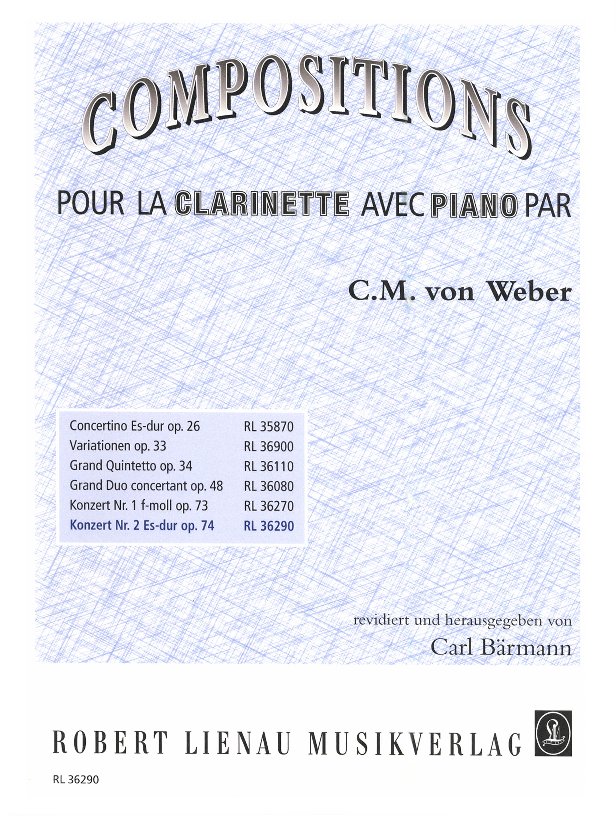 Clarinet Concerto No. 2, Op. 74 Cover