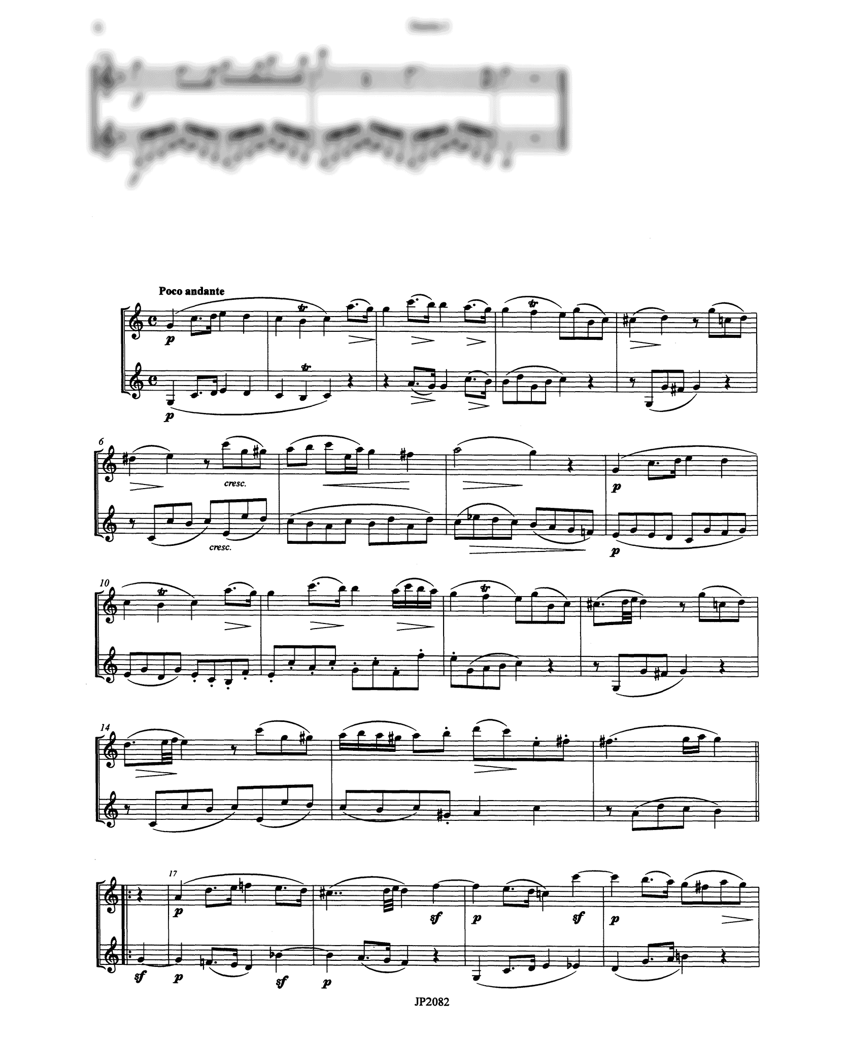 Crusell Clarinet Duet No. 1 in F Major score - Movement 2