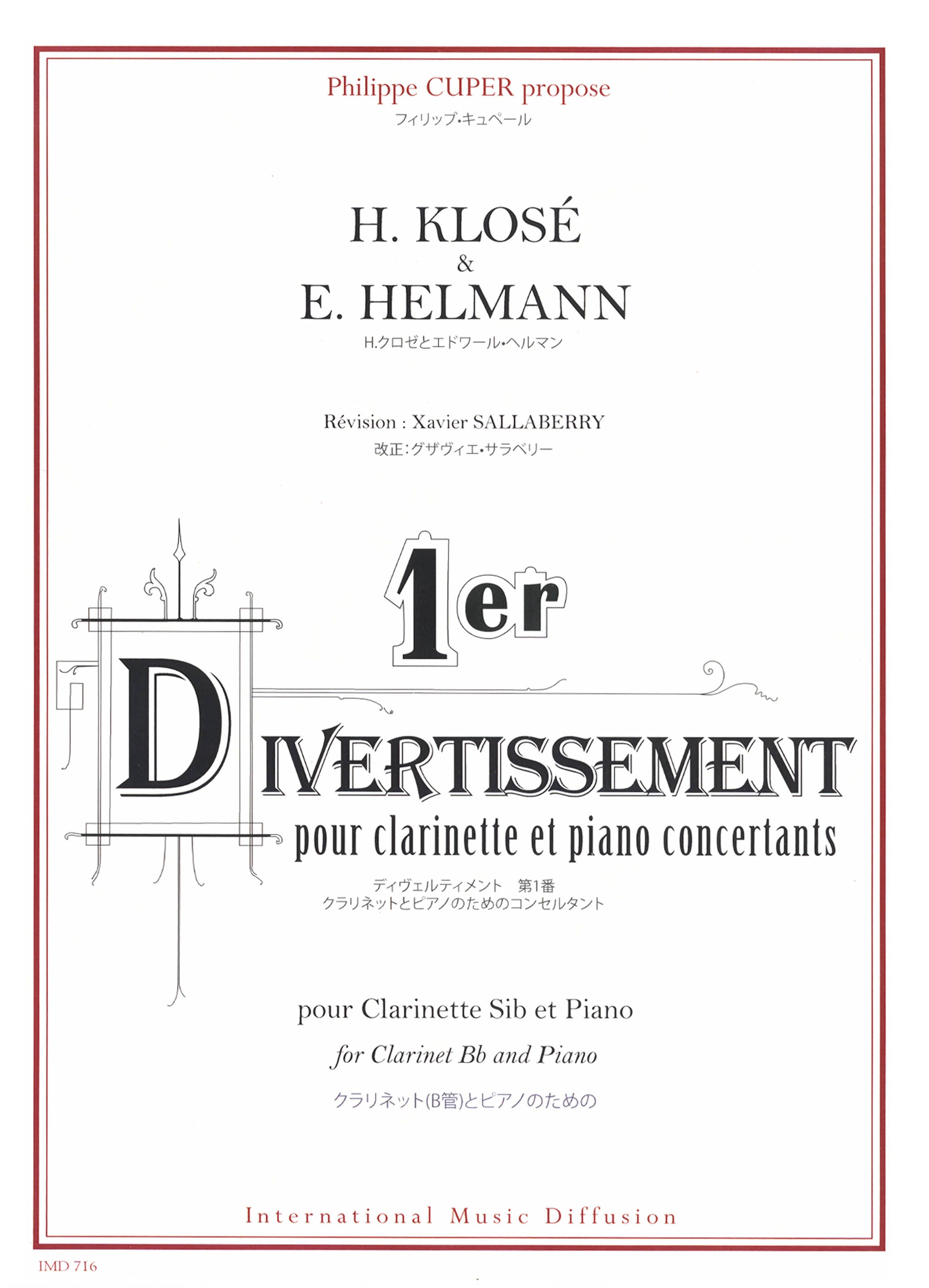 Klosé / Helmann Divertissement No. 1 clarinet and piano cover