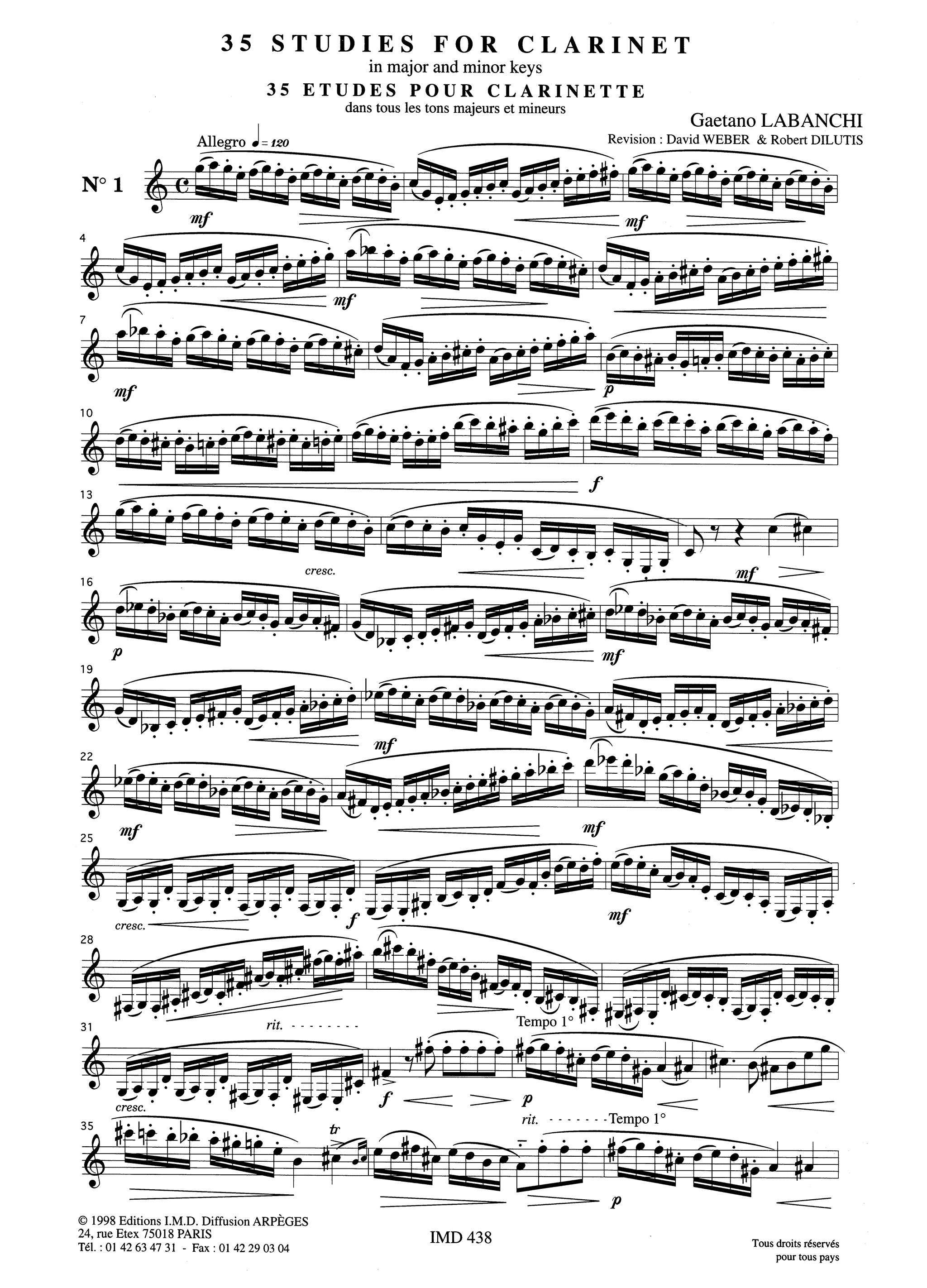 Labanchi Progressive Clarinet Method, Part 2: Book 1 of 2 Page 1