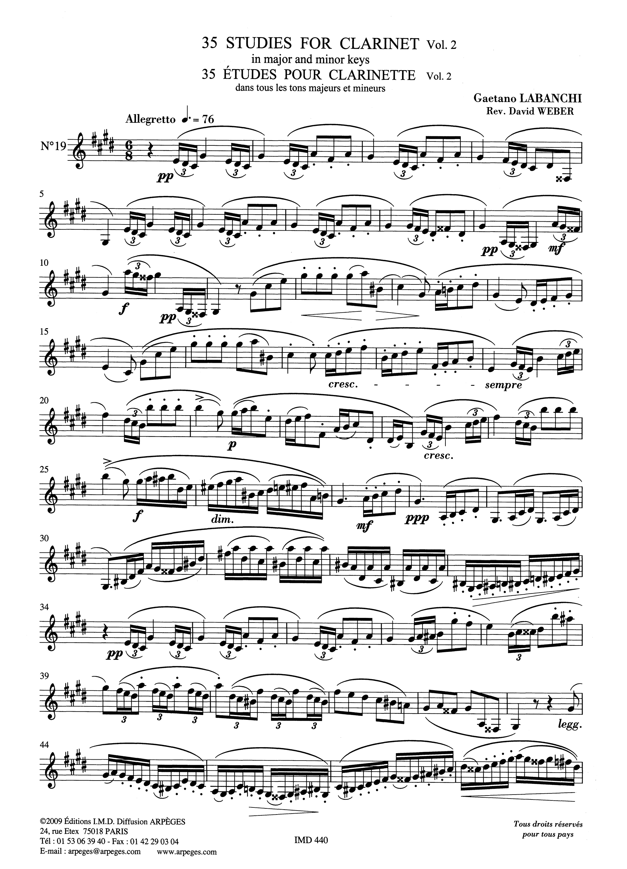 Labanchi Clarinet Method, Part 2: Progressive Studies, v. 2 of 2 | IMD ...