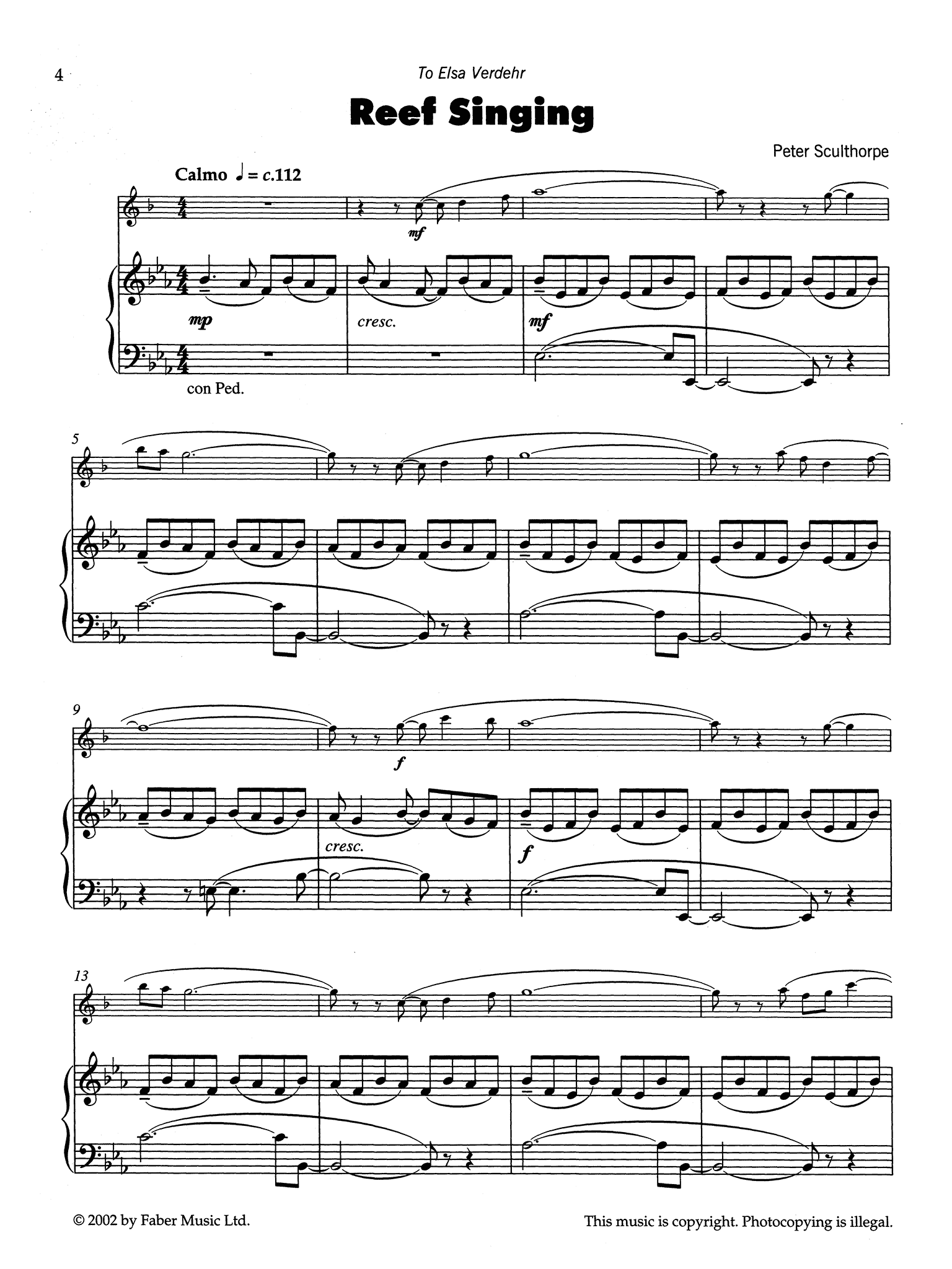 Sculthorpe Reef Singing Score