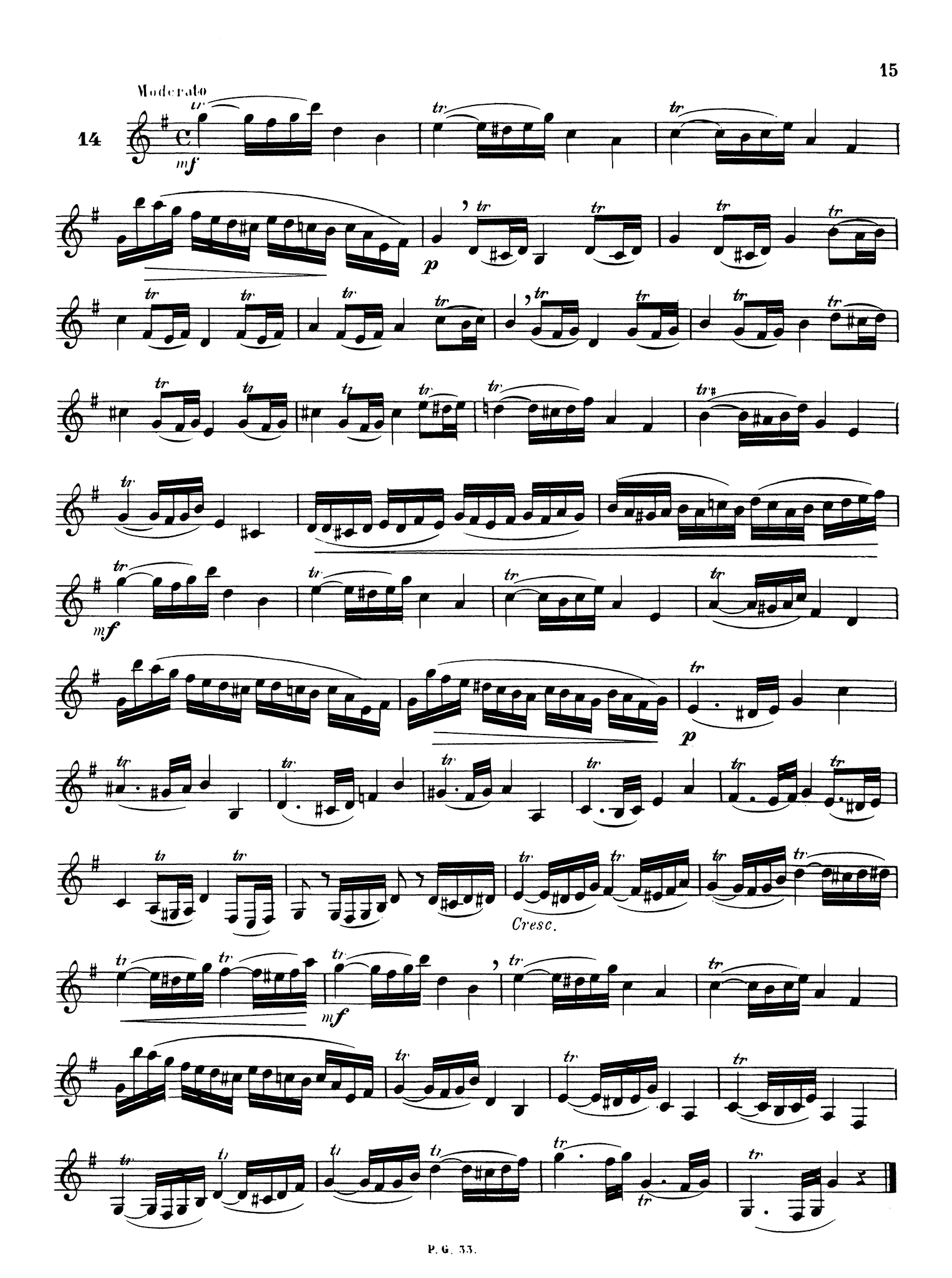 Rose 26 Clarinet Études from Kreutzer & Mazas page 15