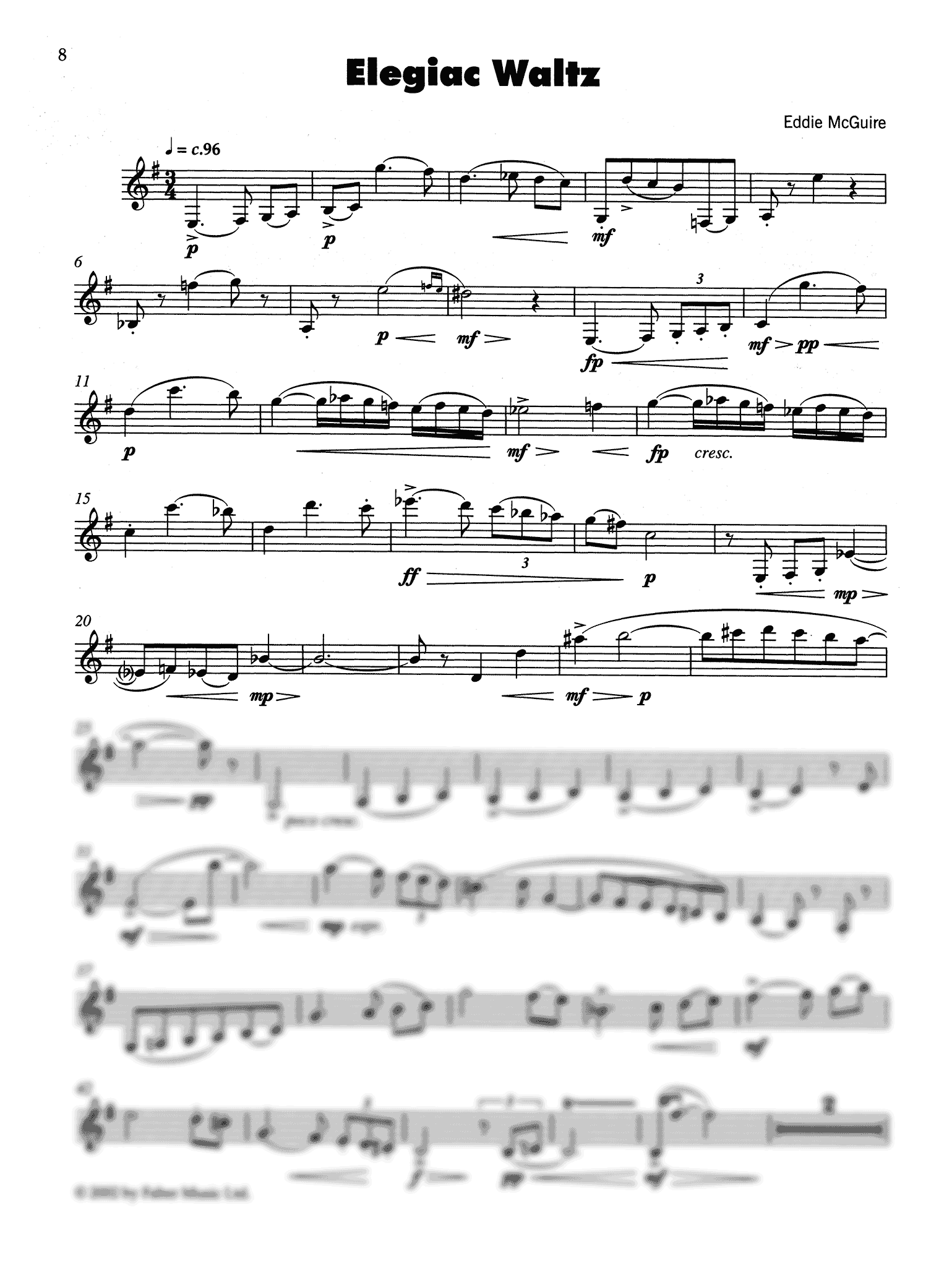 McGuire Elegiac Waltz Clarinet part