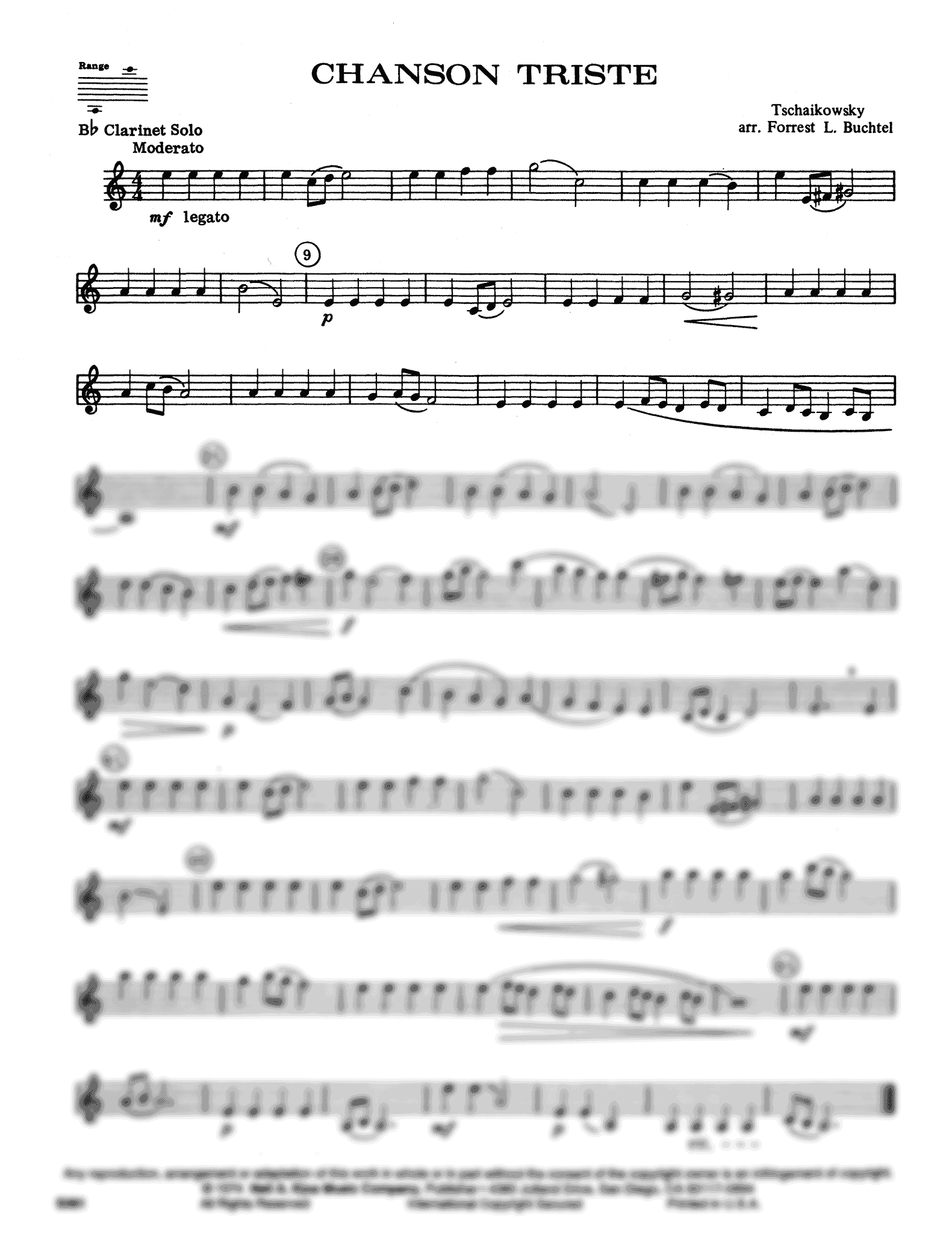 Chanson Triste, from 12 Pieces, Op. 40 No. 2 Clarinet part