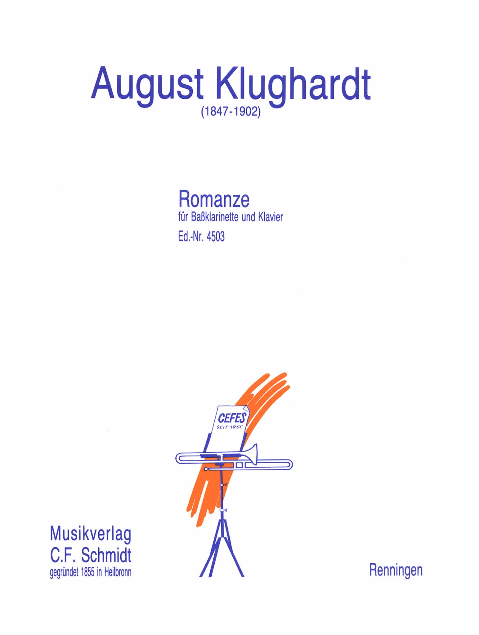 Klughardt, August: Romanze bass clarinet & piano Cover