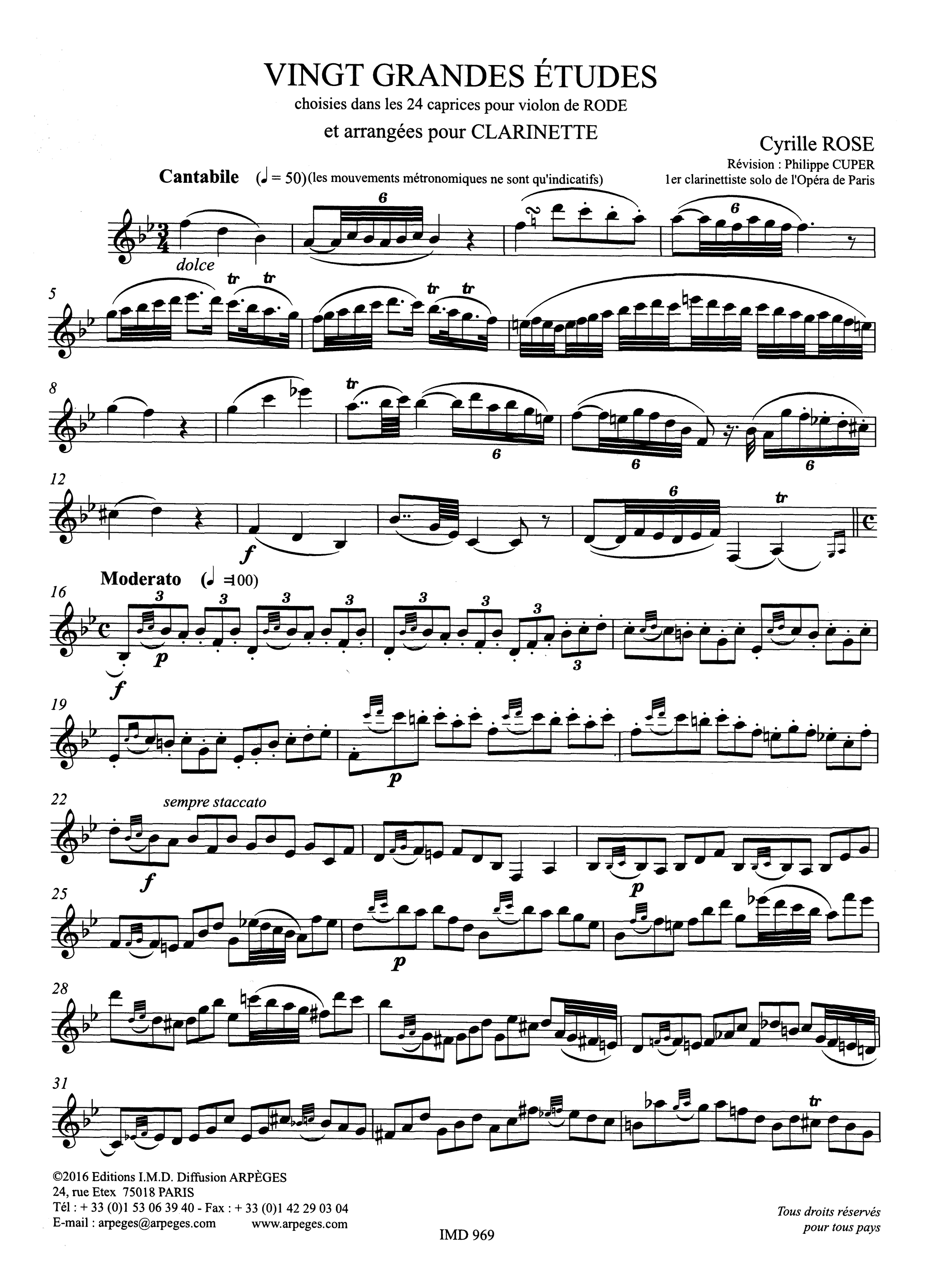 Rose 20 Great Études from Rode Page 2