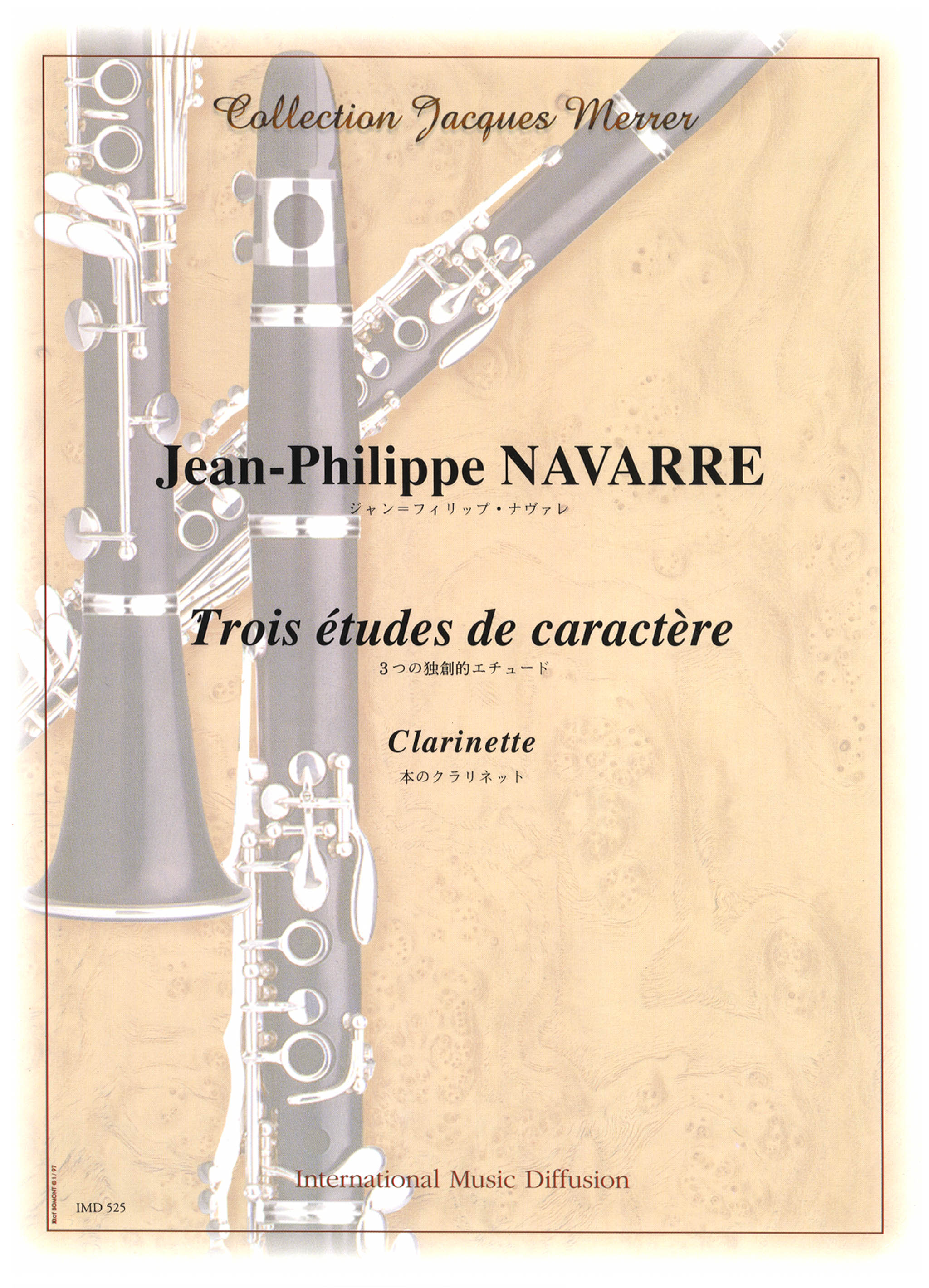 Jean-Philippe Navarre Three Character Études for Clarinet cover