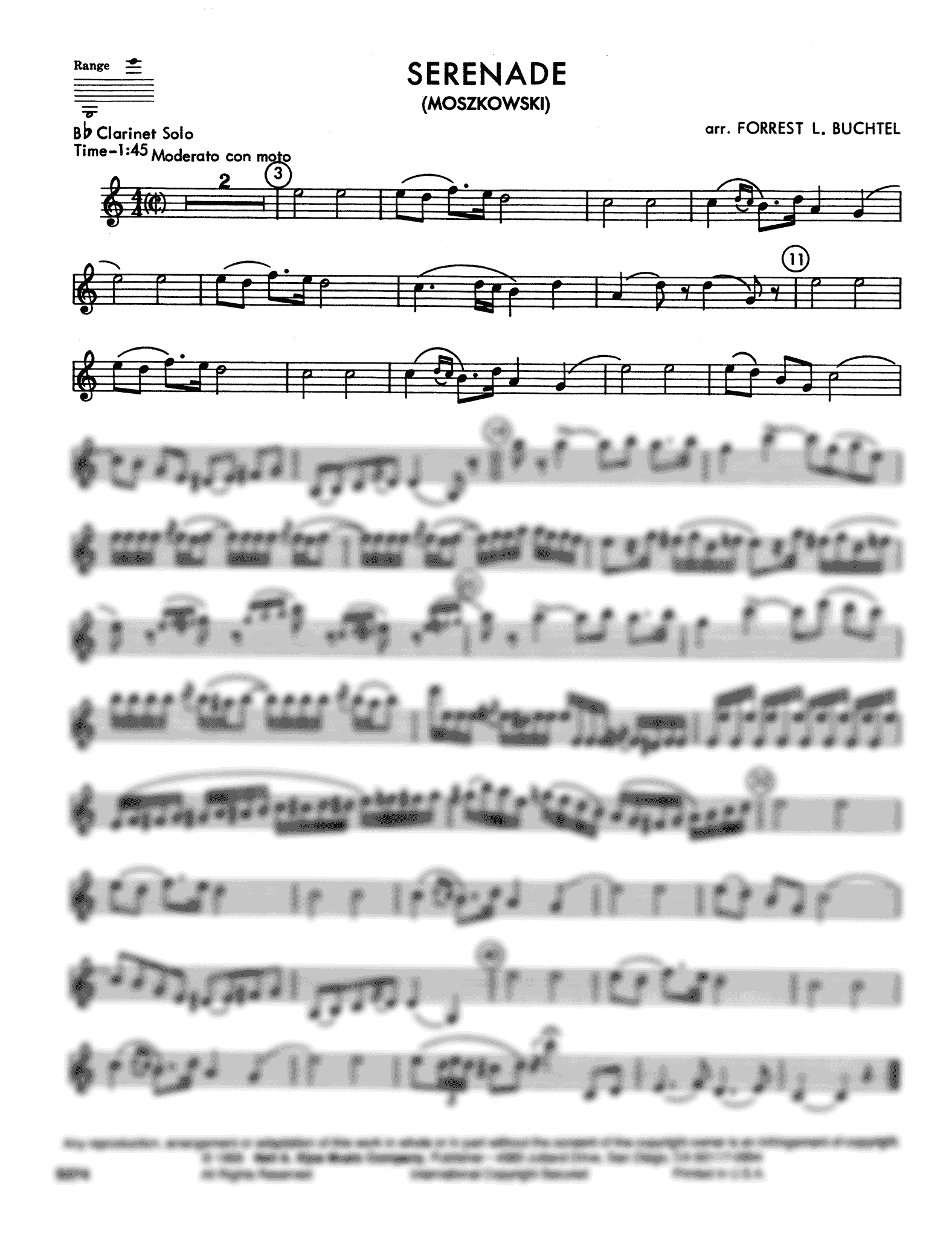 Serenade, from 6 Klavierstücke, Op. 15 No. 1 Clarinet part