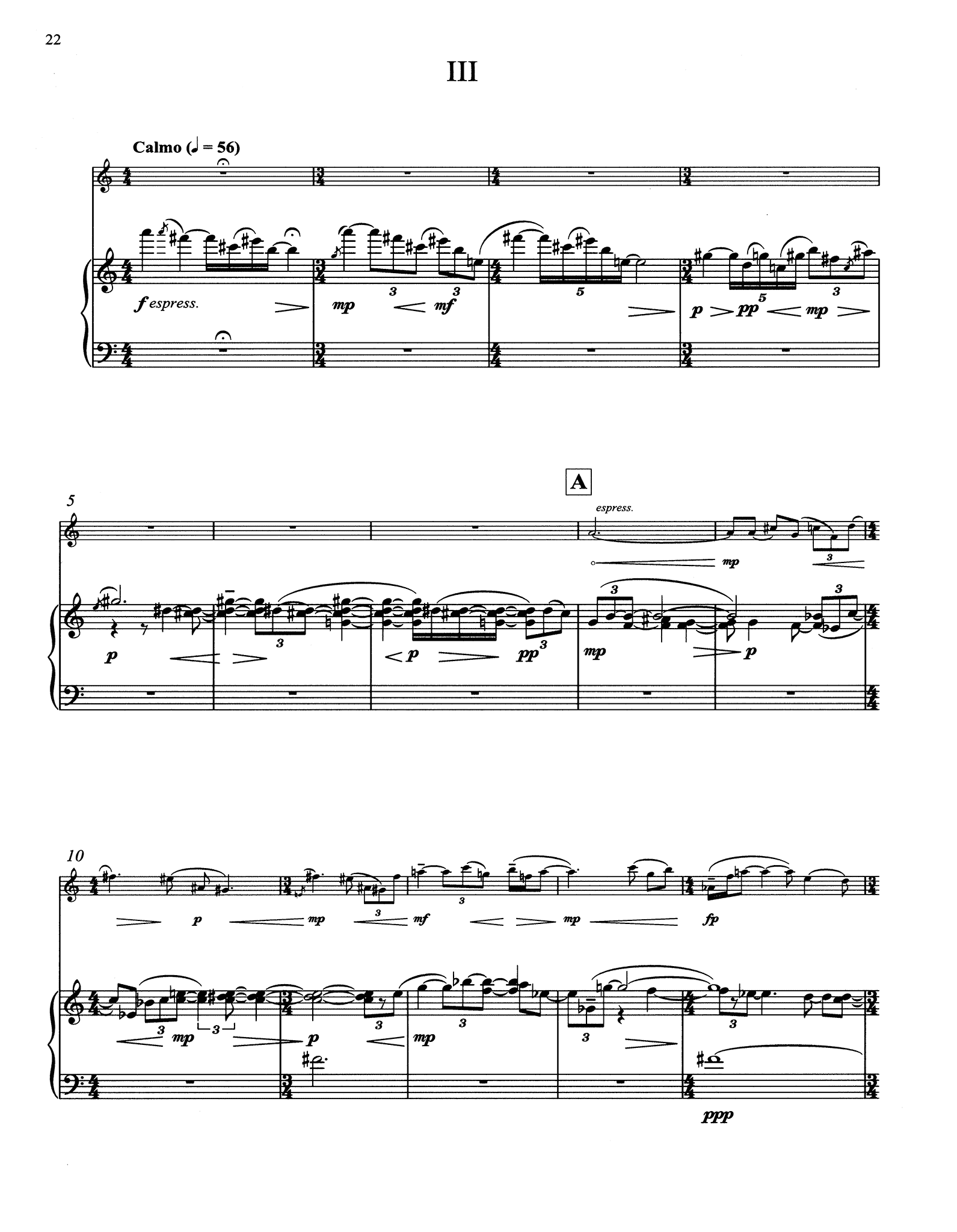 Helen Grime Clarinet Concerto piano reduction - Movement 3